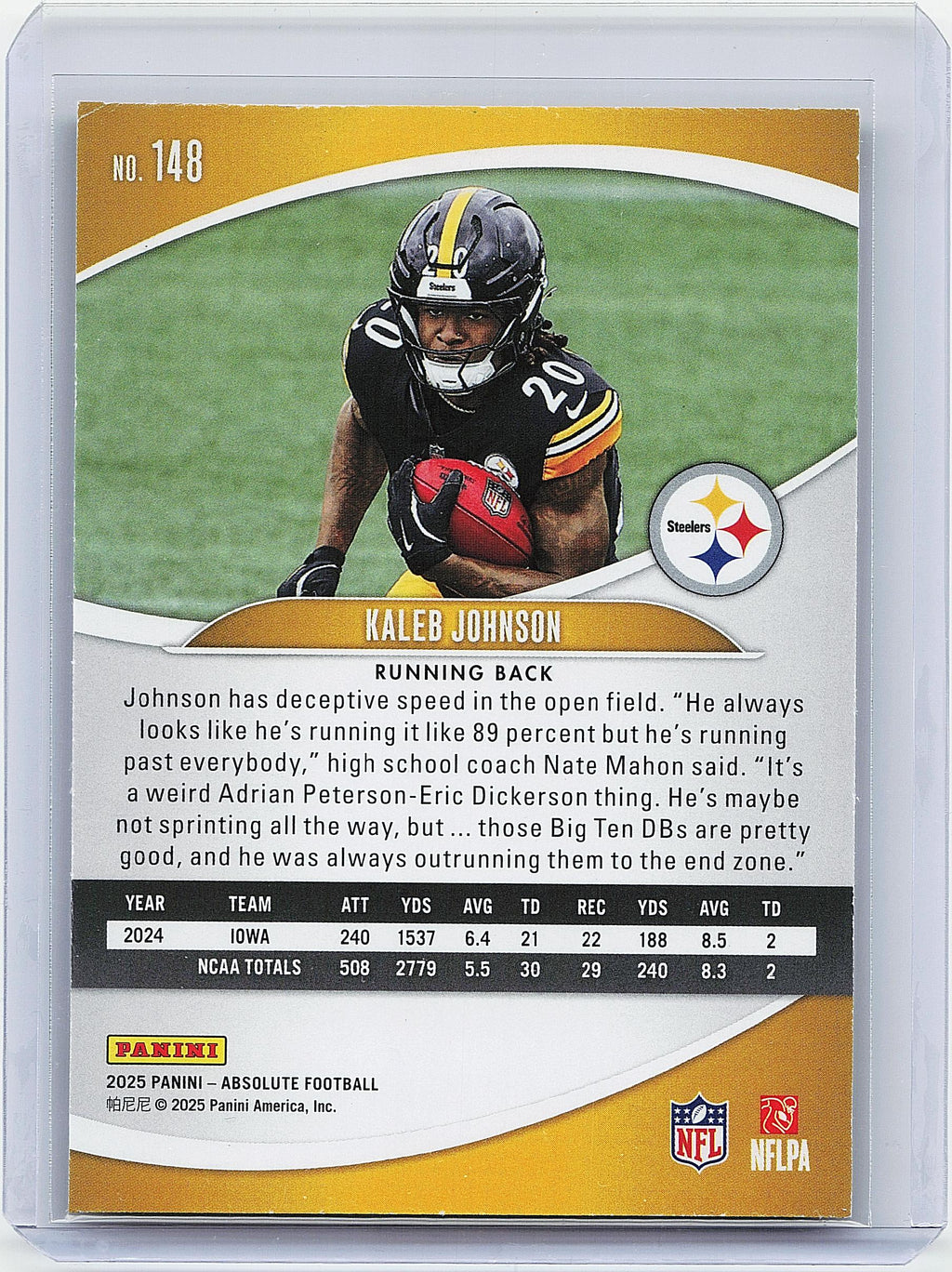 2025 Panini Absolute #148 Kaleb Johnson Green