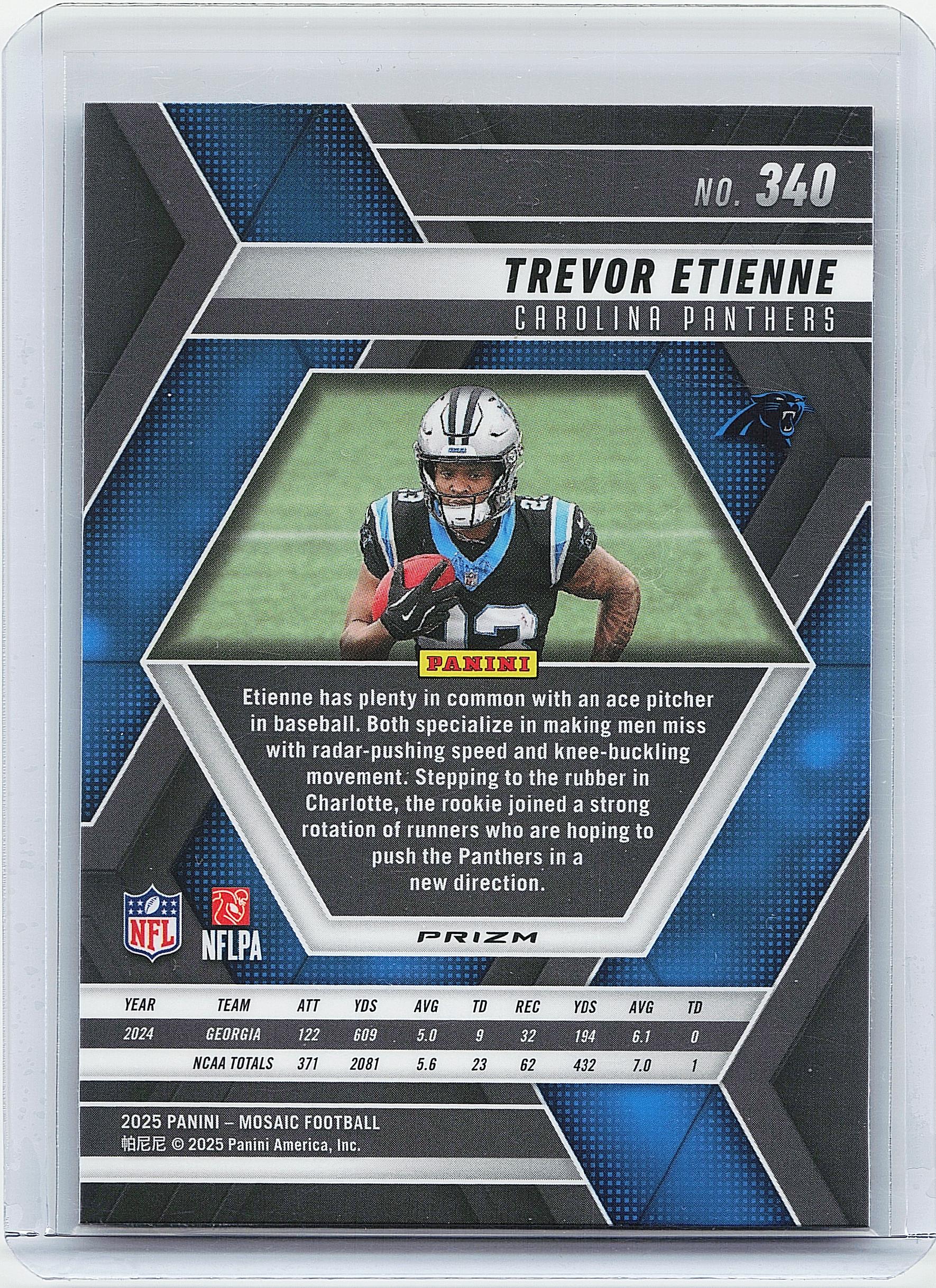 2025 Panini Mosaic #340 Trevor Etienne Mosaic Red and White Stripe