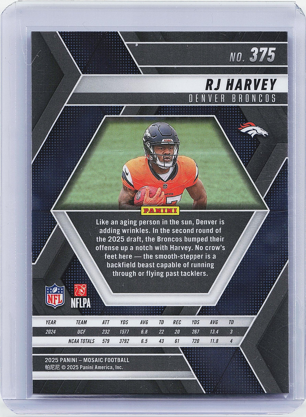 2025 Panini Mosaic #375 RJ Harvey
