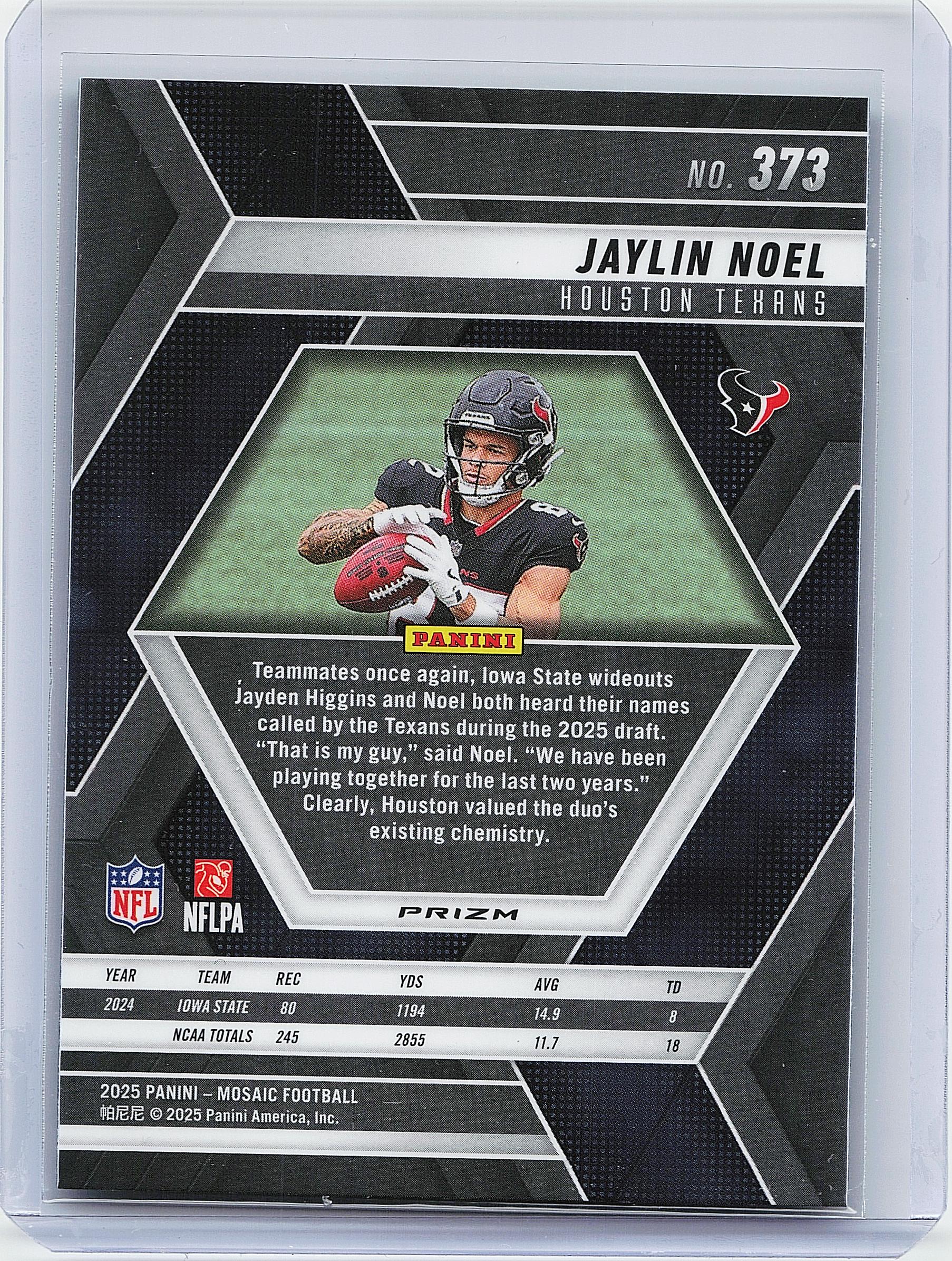2025 Panini Mosaic #373 Jaylin Noel Mosaic Green
