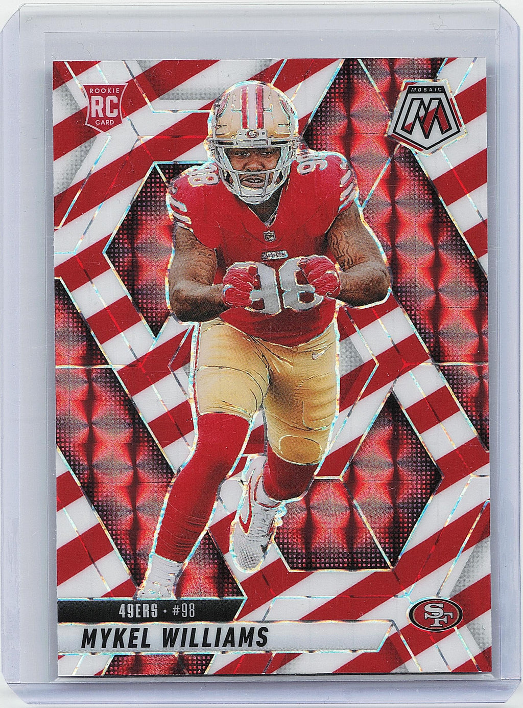 2025 Panini Mosaic #307 Mykel Williams Mosaic Red and White Stripe