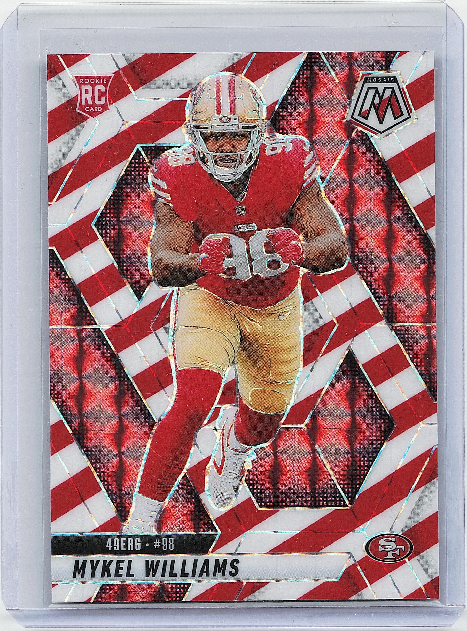 2025 Panini Mosaic #307 Mykel Williams Mosaic Red and White Stripe