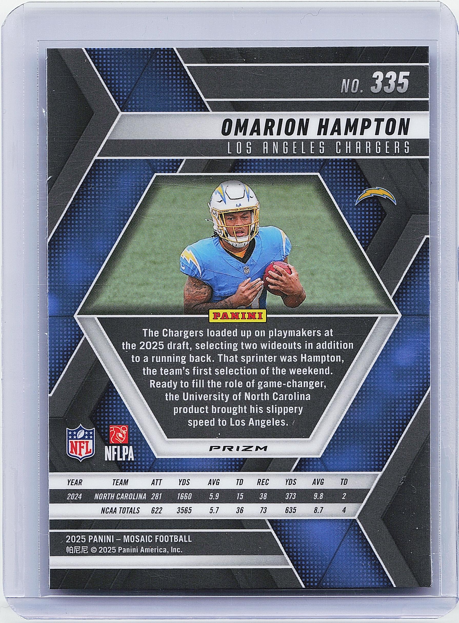 2025 Panini Mosaic #335 Omarion Hampton Mosaic