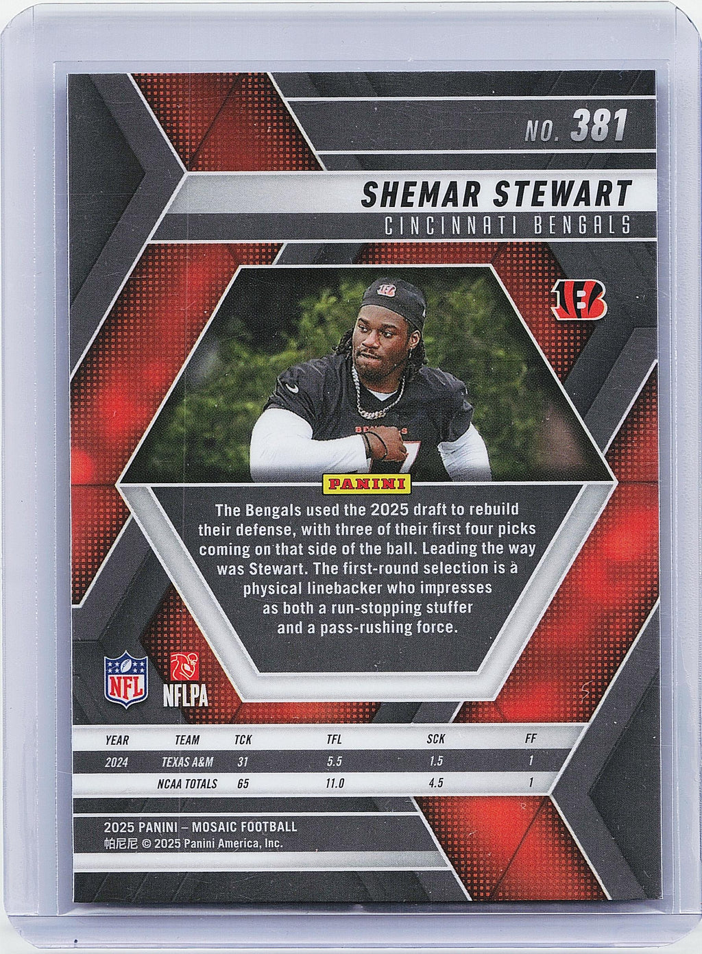 2025 Panini Mosaic #381 Shemar Stewart