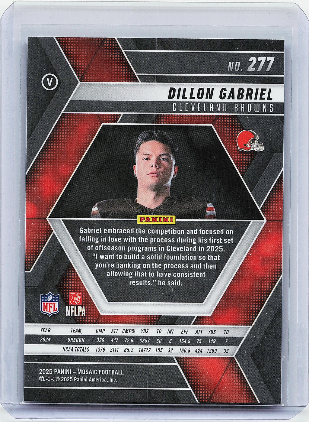 2025 Panini Mosaic #277 Dillon Gabriel