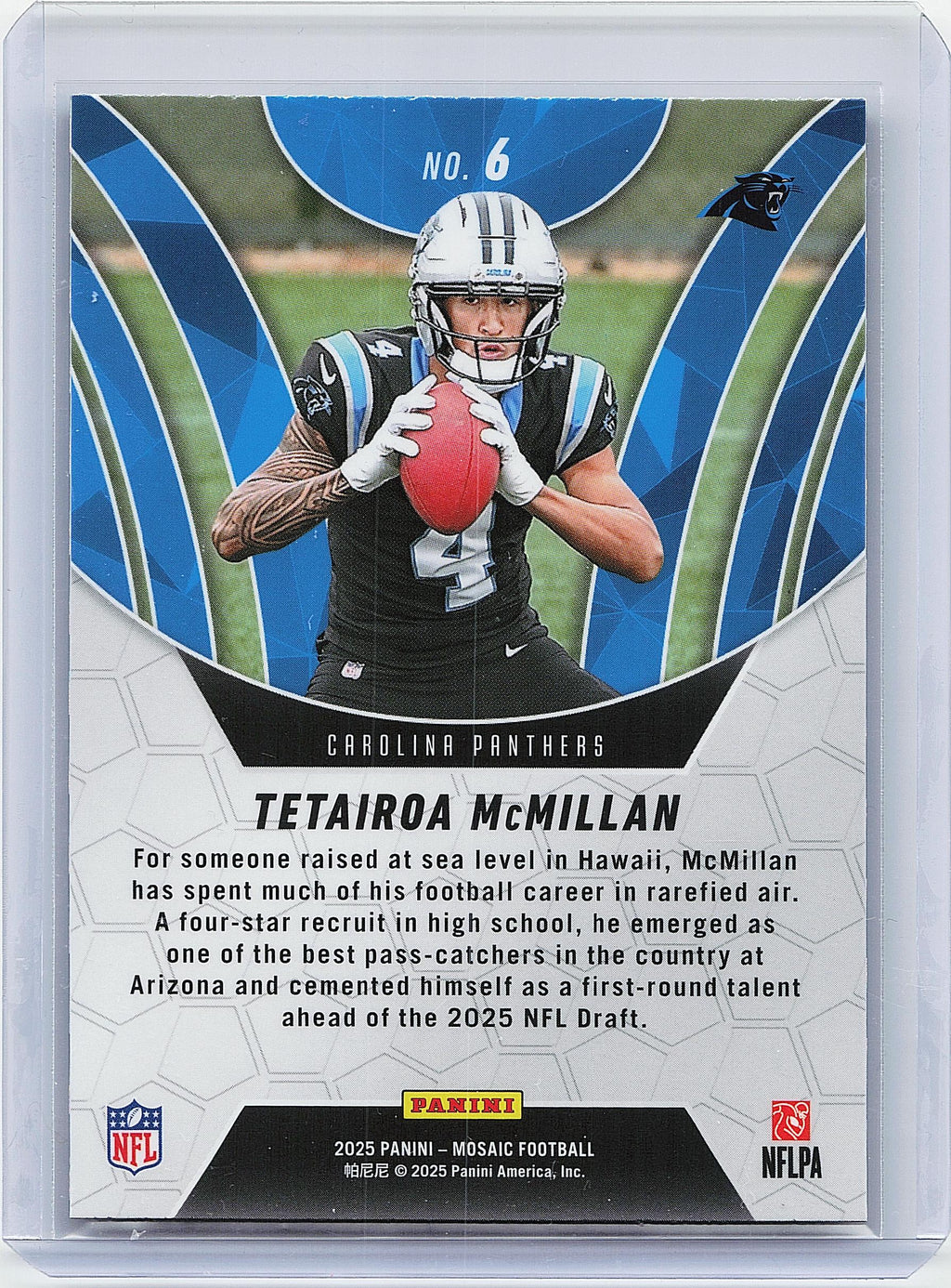 2025 Panini Mosaic #6 Tetairoa McMillan Elevate Mosaic