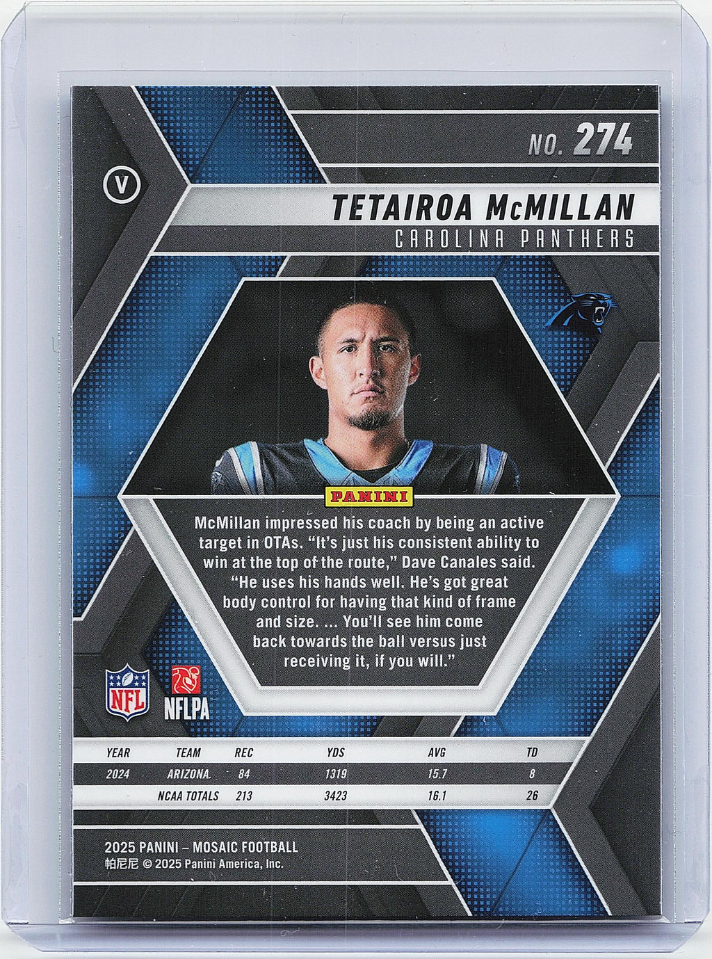 2025 Panini Mosaic #274 Tetairoa McMillan
