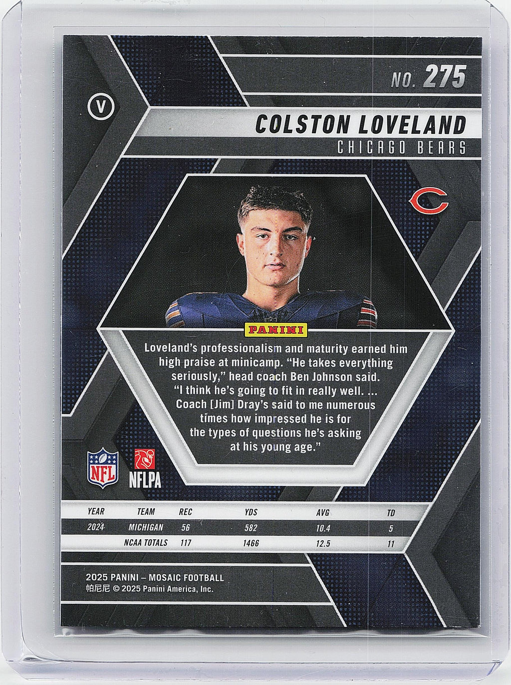 2025 Panini Mosaic #275 Colston Loveland