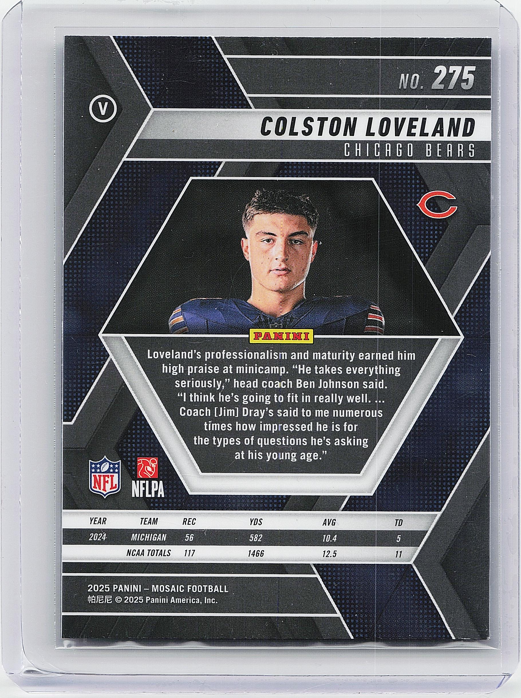2025 Panini Mosaic #275 Colston Loveland