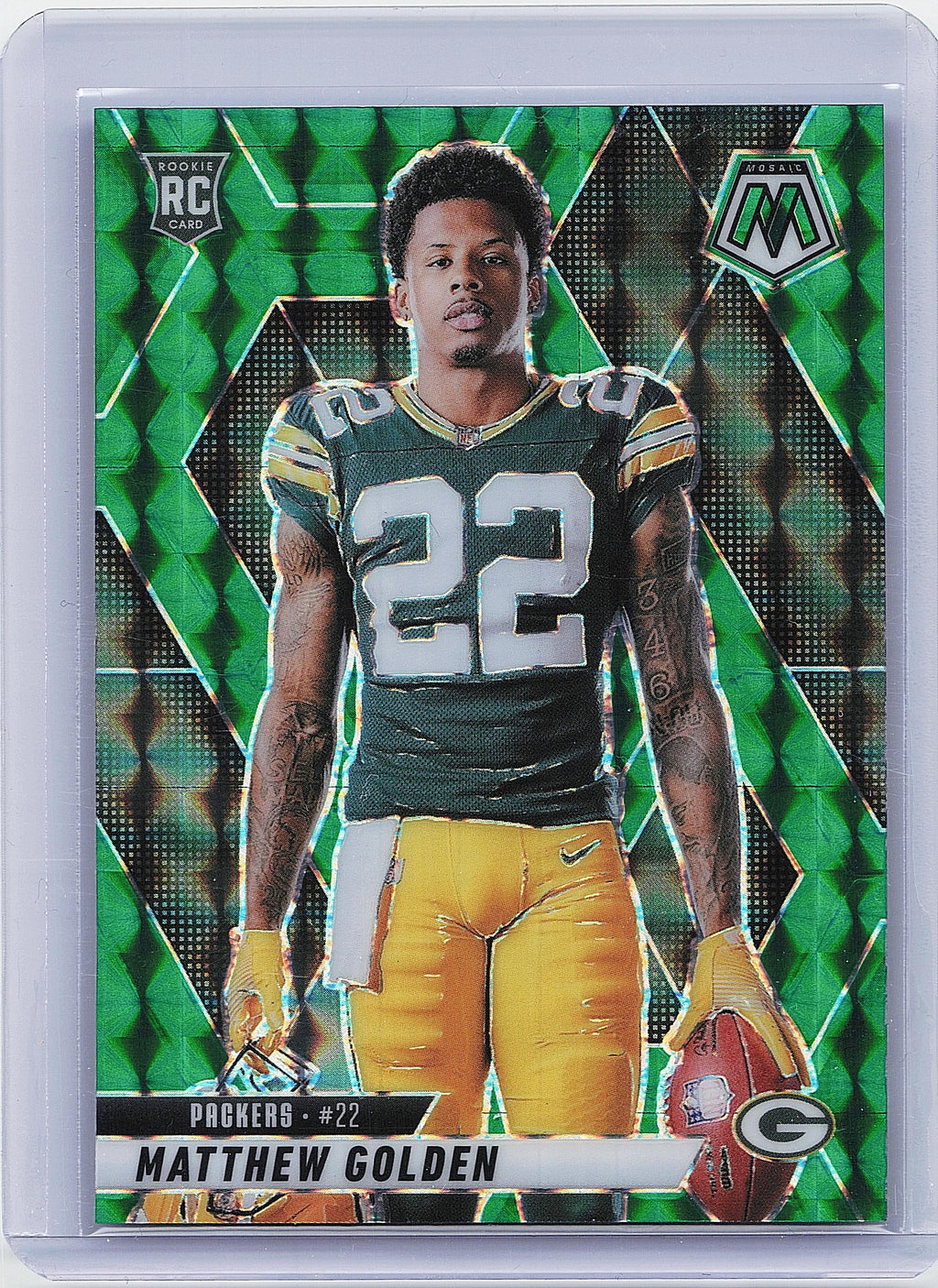 2025 Panini Mosaic #285 Matthew Golden Mosaic Green