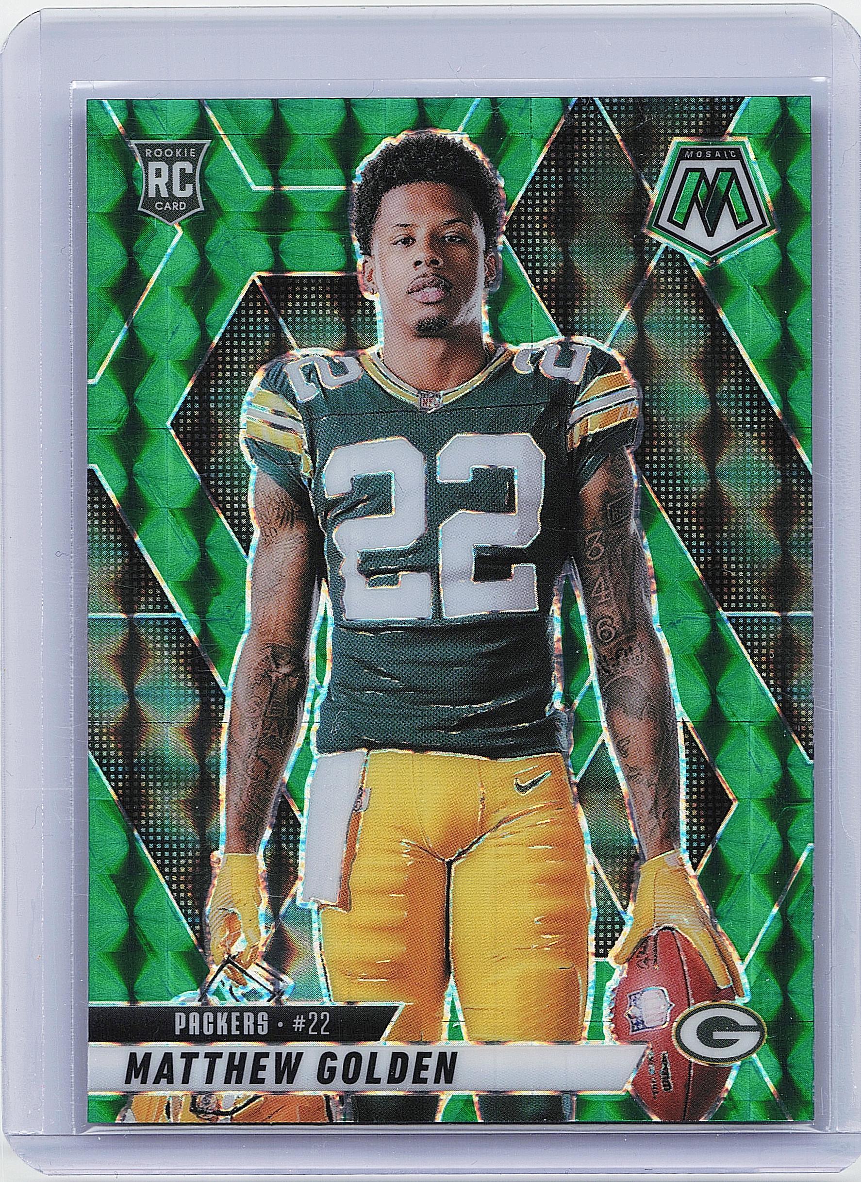 2025 Panini Mosaic #285 Matthew Golden Mosaic Green