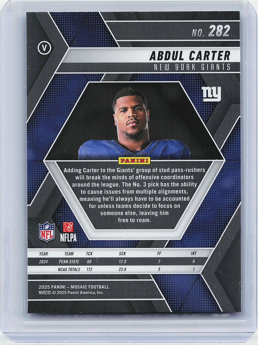2025 Panini Mosaic #282 Abdul Carter