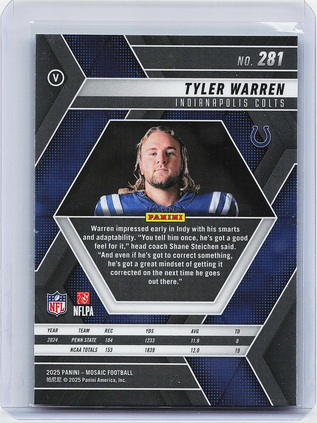 2025 Panini Mosaic #281 Tyler Warren