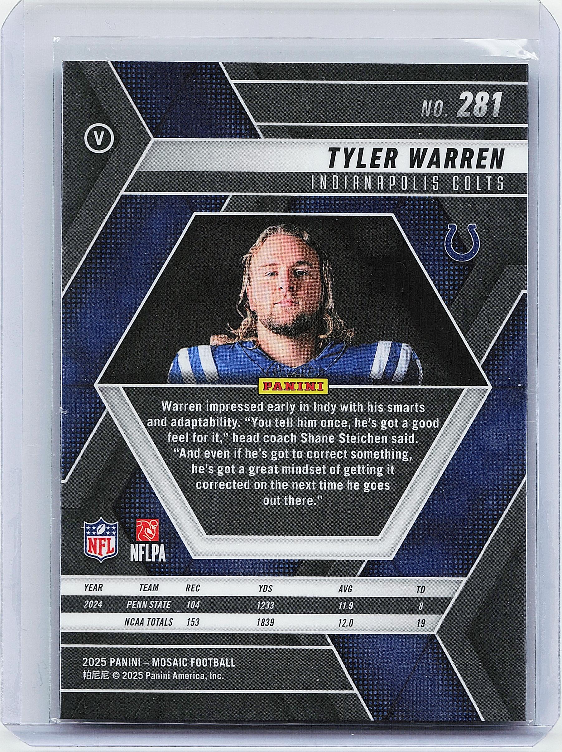 2025 Panini Mosaic #281 Tyler Warren