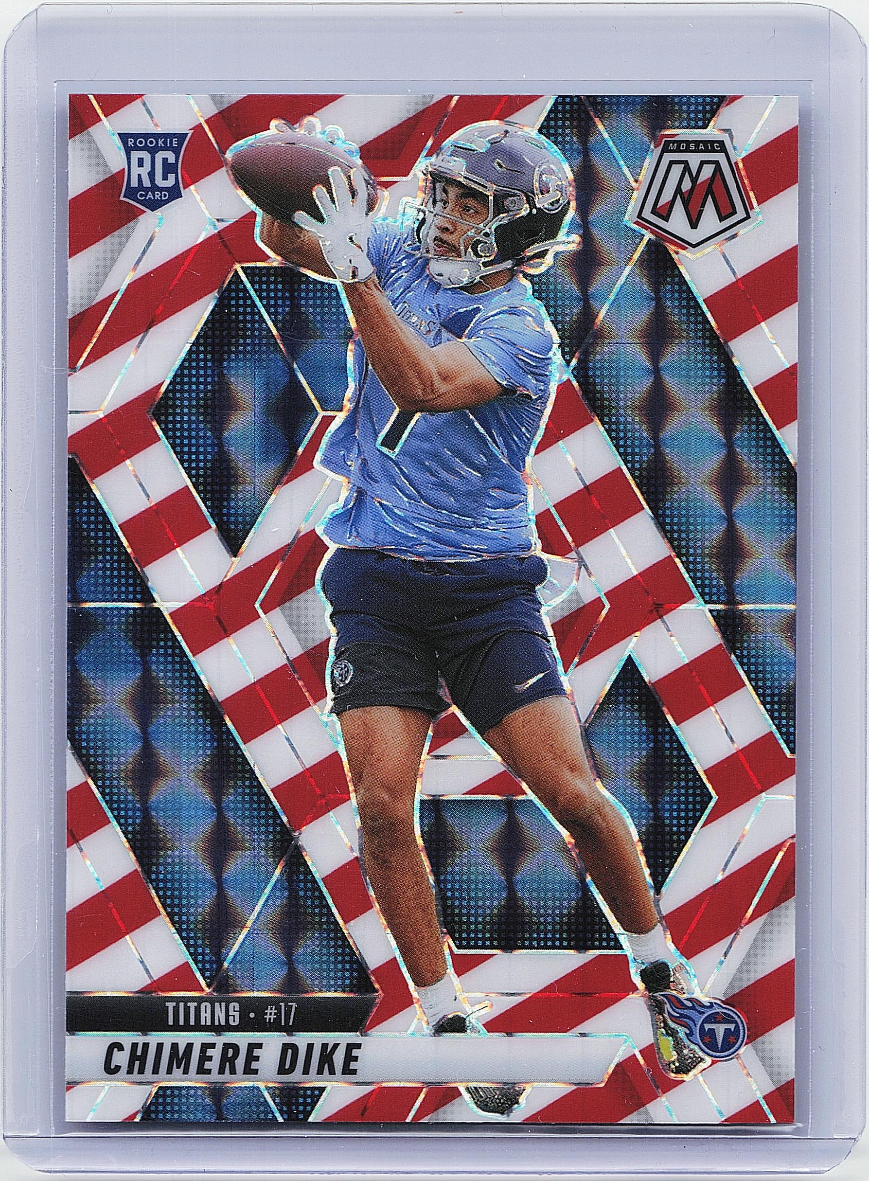 2025 Panini Mosaic #356 Chimere Dike Mosaic Red and White Stripe