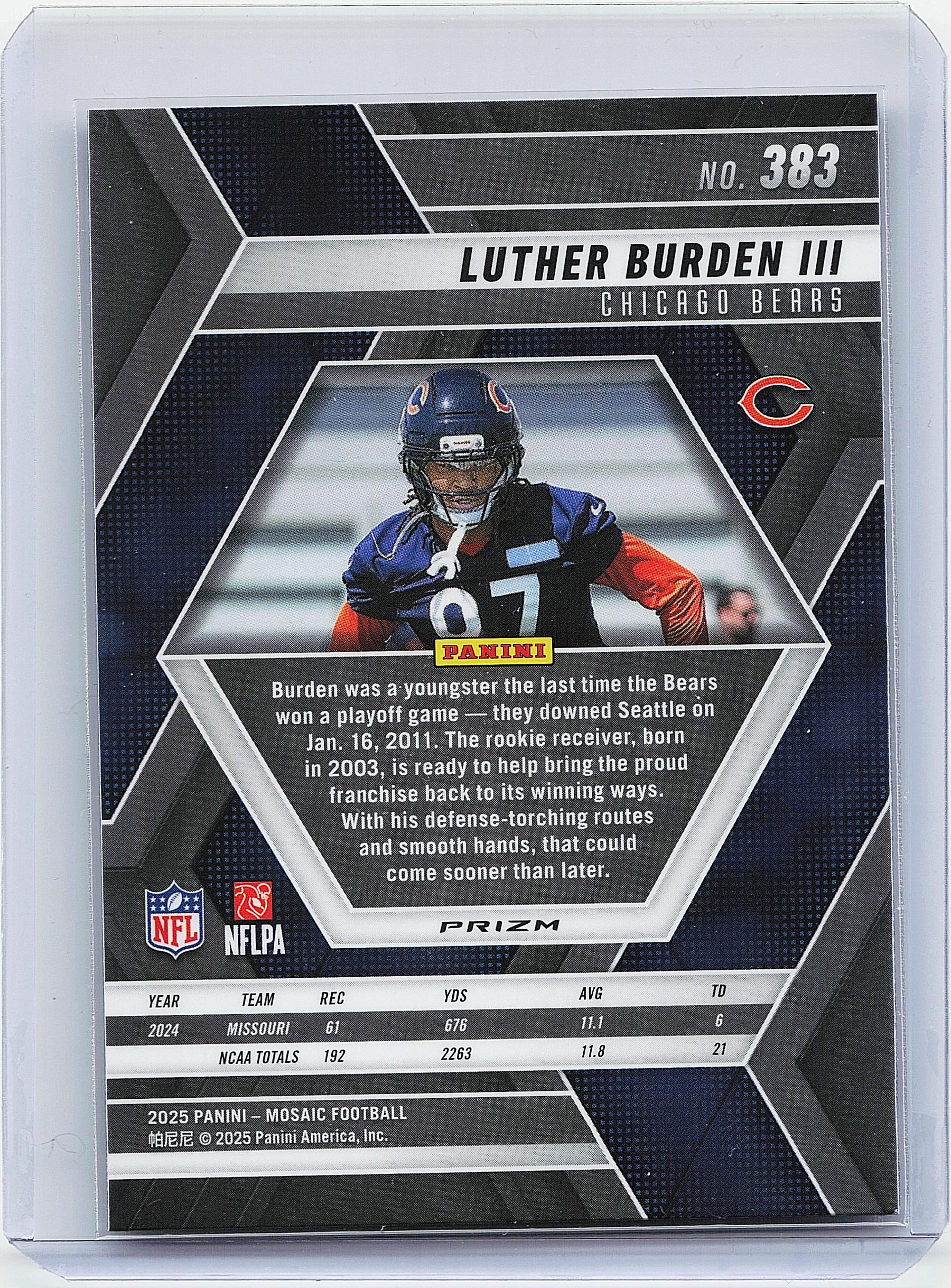 2025 Panini Mosaic #383 Luther Burden III Mosaic Camo Pink