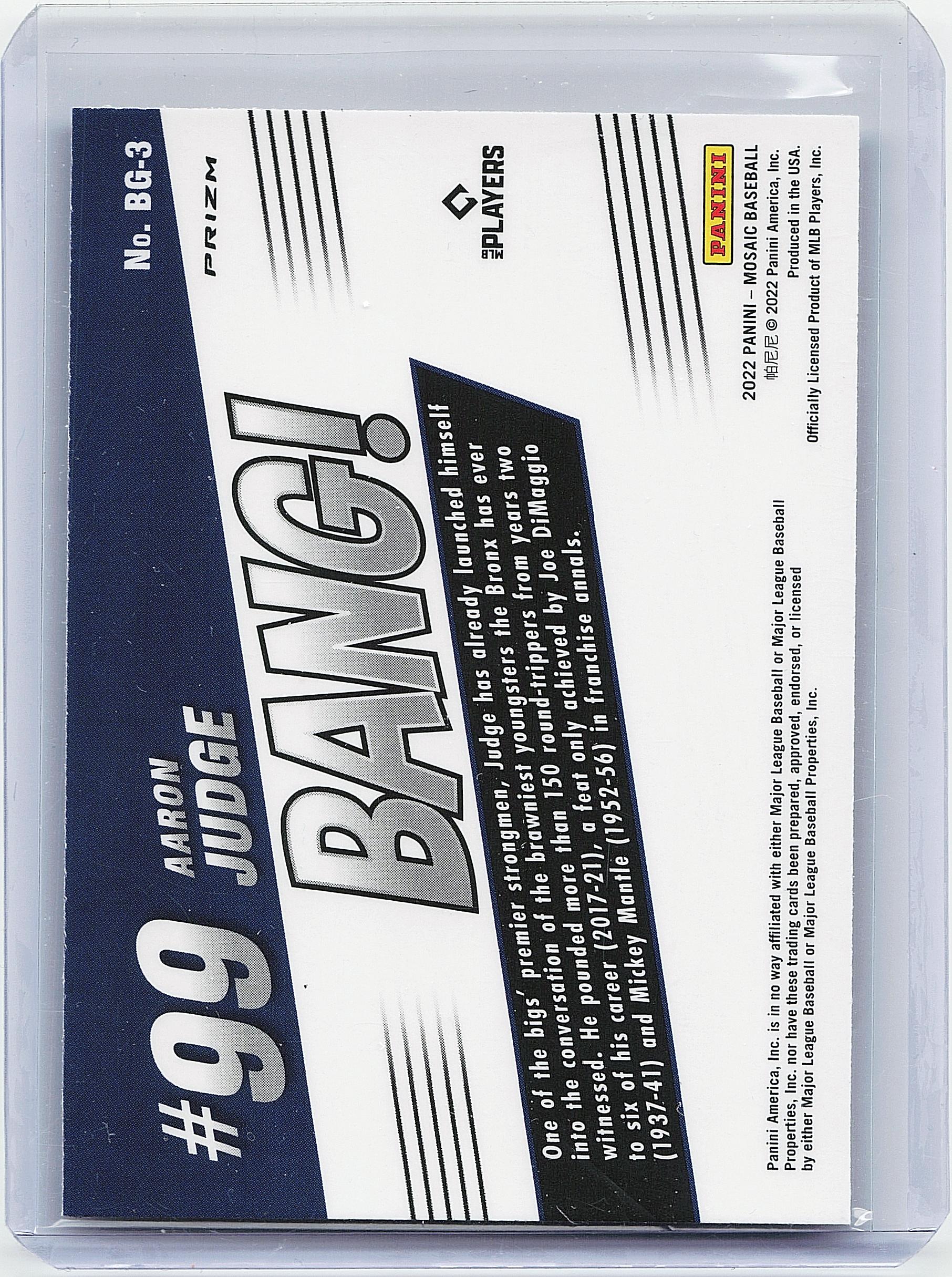 2022 Panini Mosaic #BG-3 Aaron Judge Bang! Mosaic