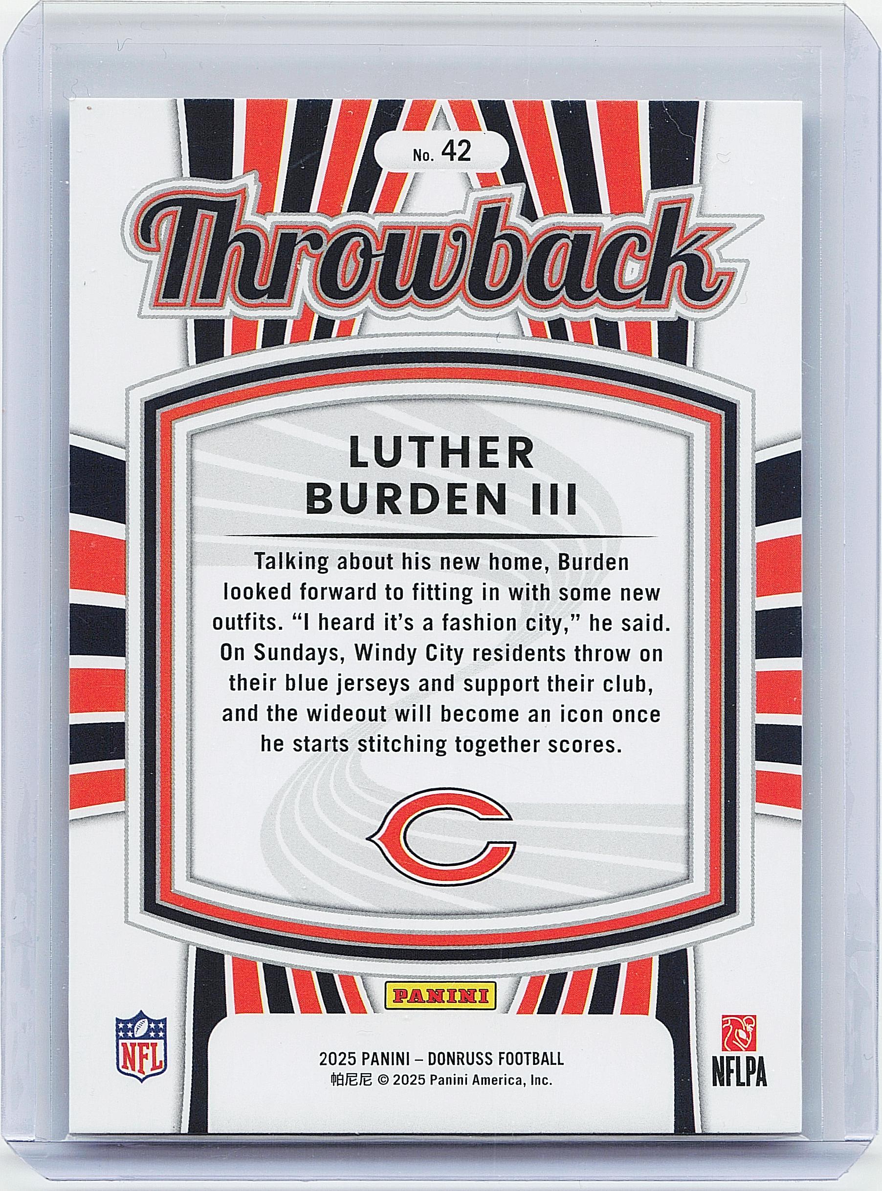 2025 Donruss #42 Luther Burden III Rated Rookies Throwback