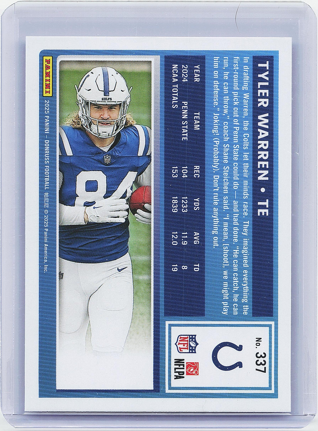 2025 Donruss #337 Tyler Warren