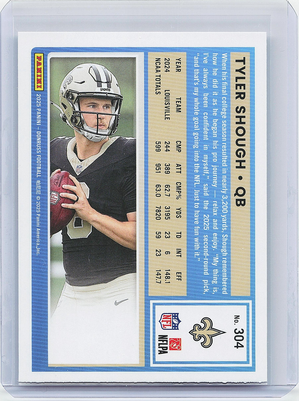 2025 Donruss #304 Tyler Shough
