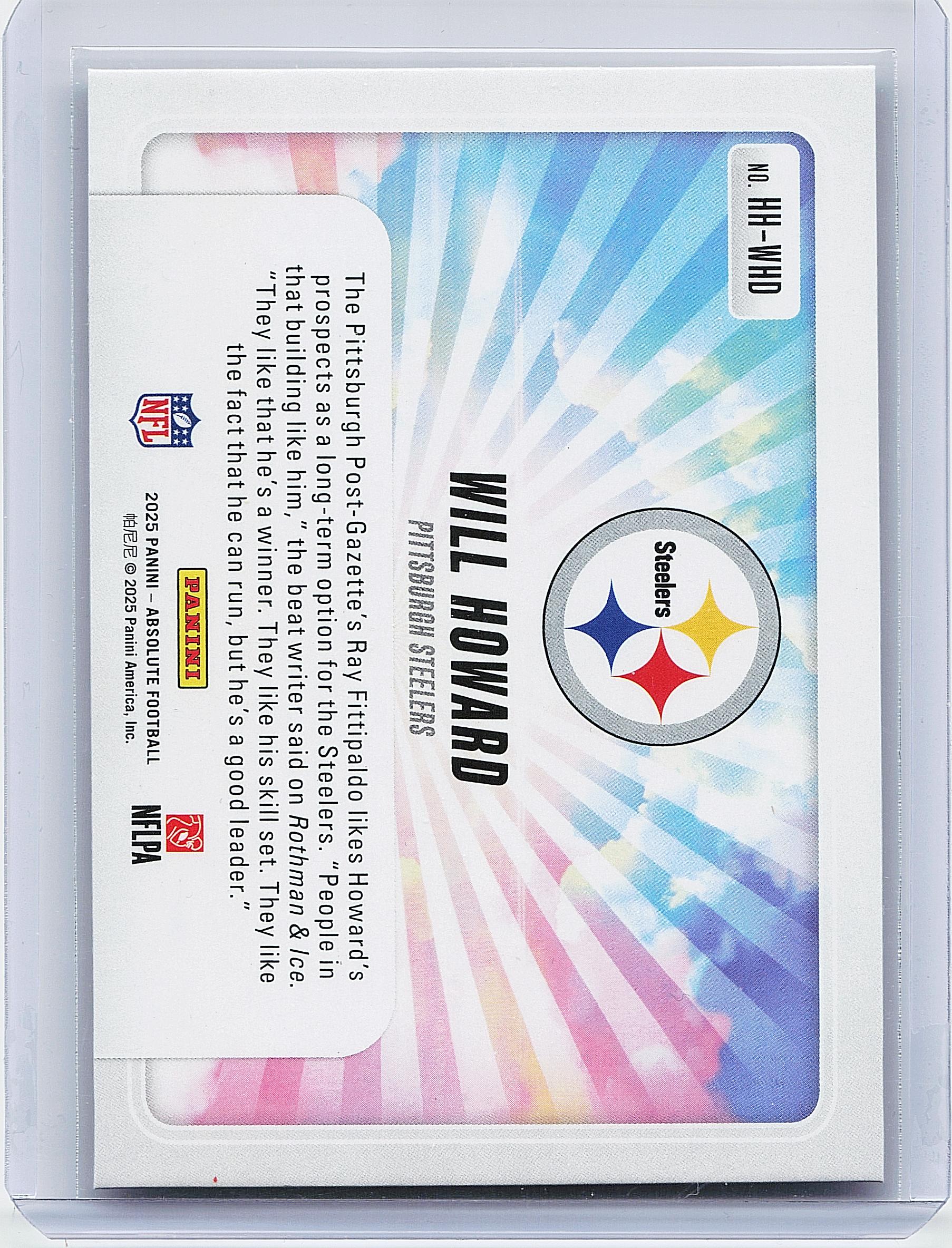 2025 Panini Absolute #HH-WHD Will Howard Hog Heaven