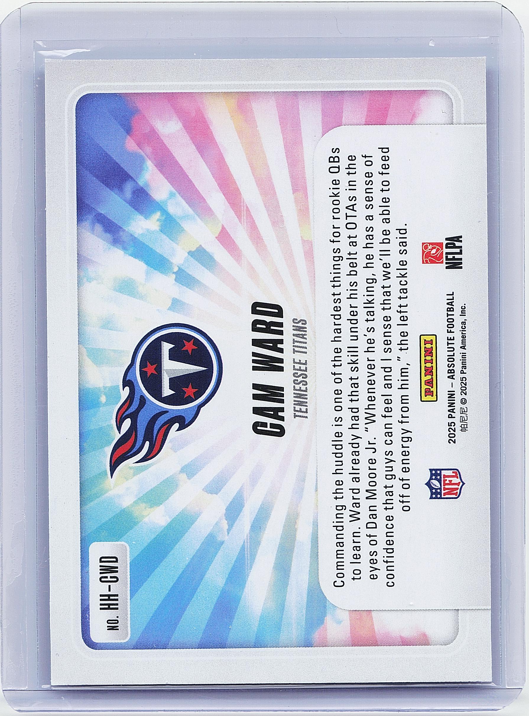 2025 Panini Absolute #HH-CWD Cam Ward Hog Heaven