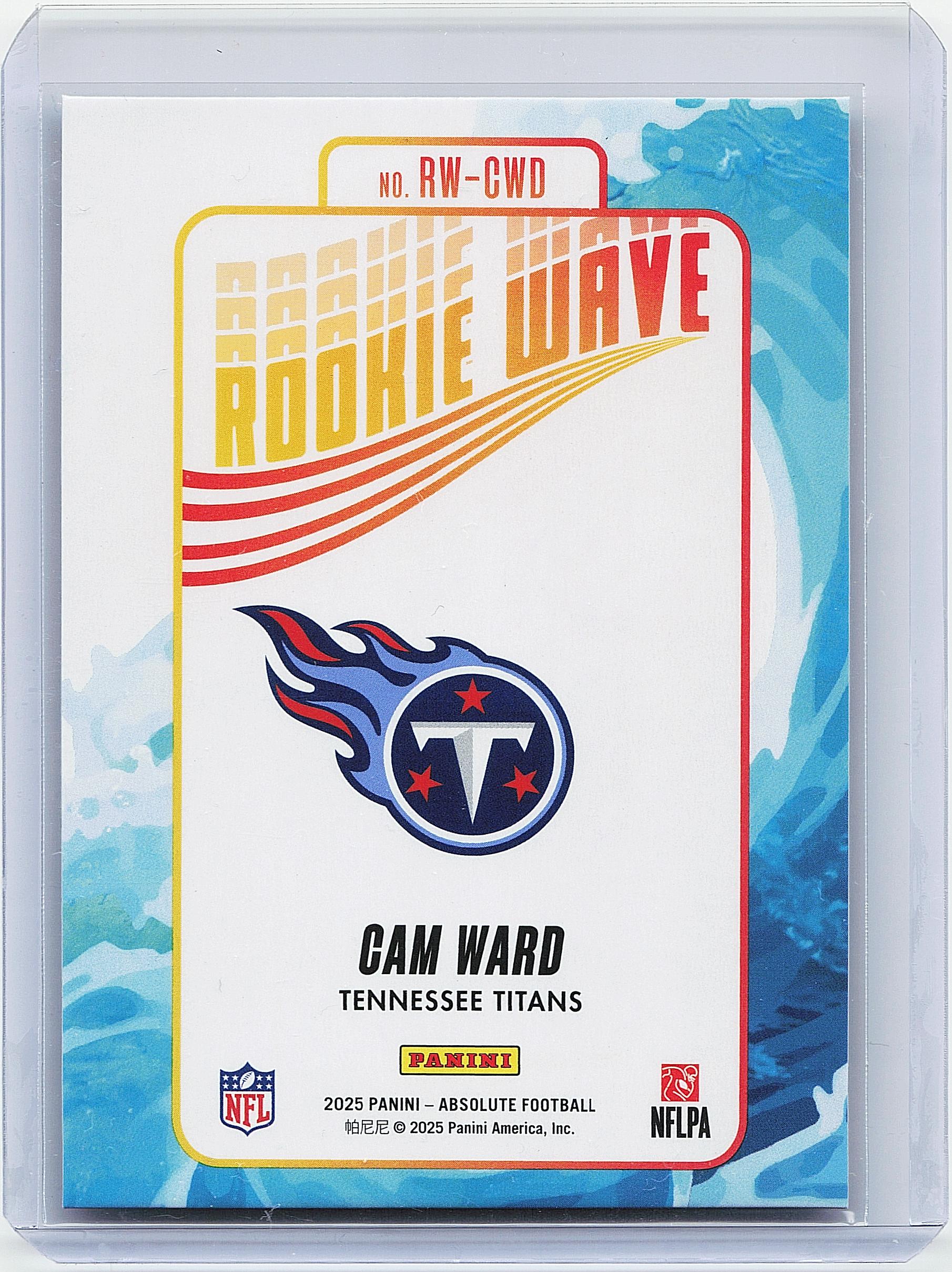2025 Panini Absolute #RW-CWD Cam Ward Rookie Wave