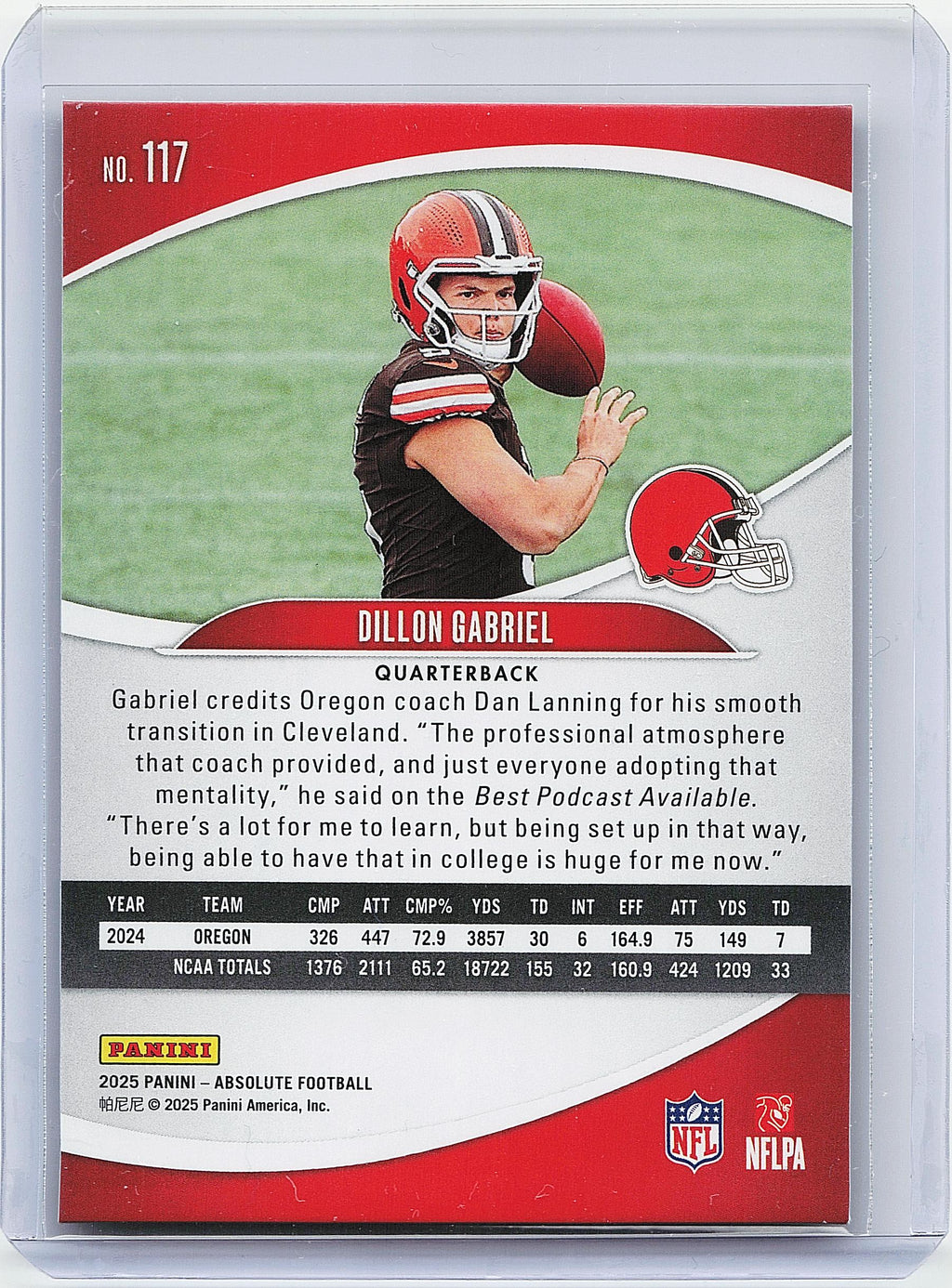 2025 Panini Absolute #117 Dillon Gabriel Retail