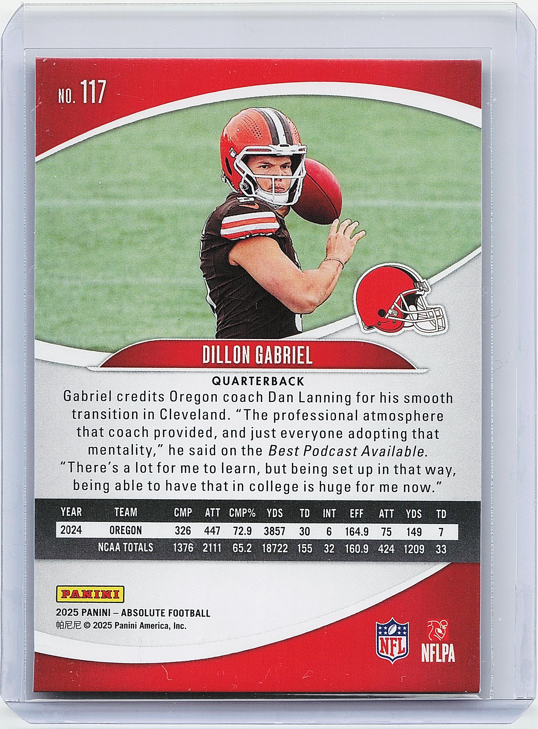 2025 Panini Absolute #117 Dillon Gabriel Retail