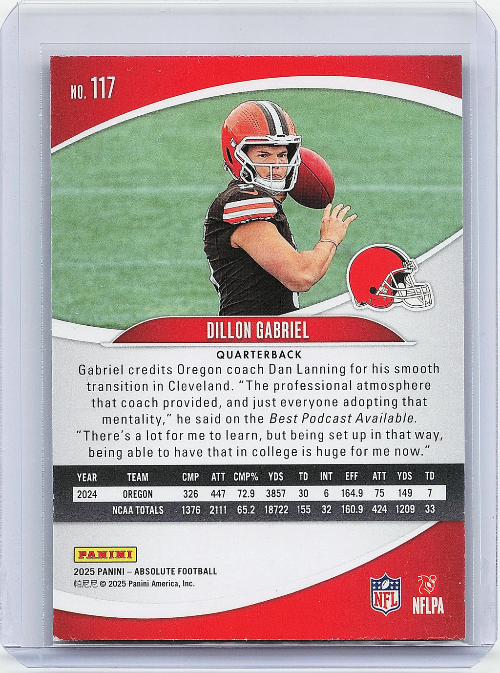 2025 Panini Absolute #117 Dillon Gabriel Retail
