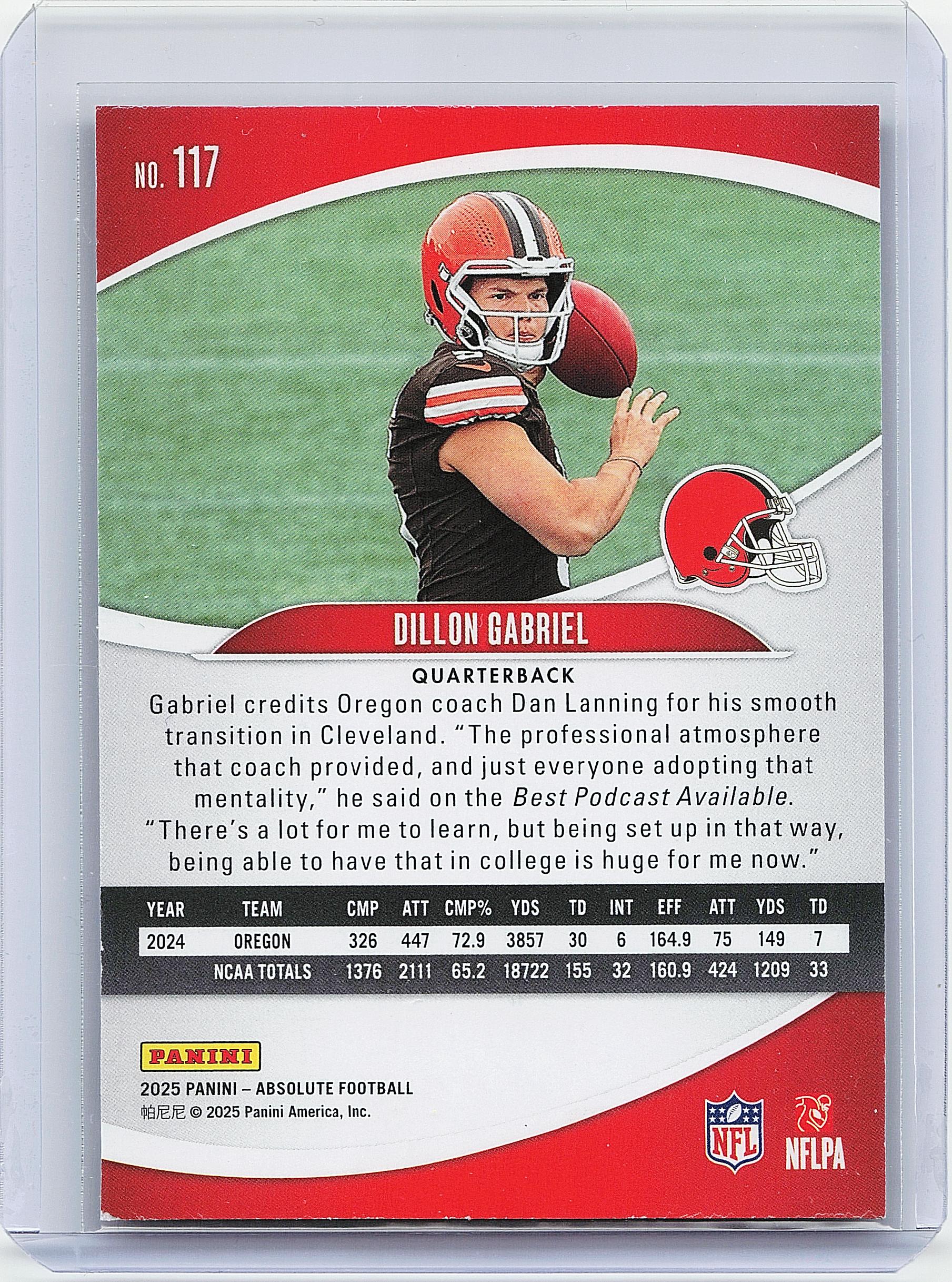 2025 Panini Absolute #117 Dillon Gabriel Retail