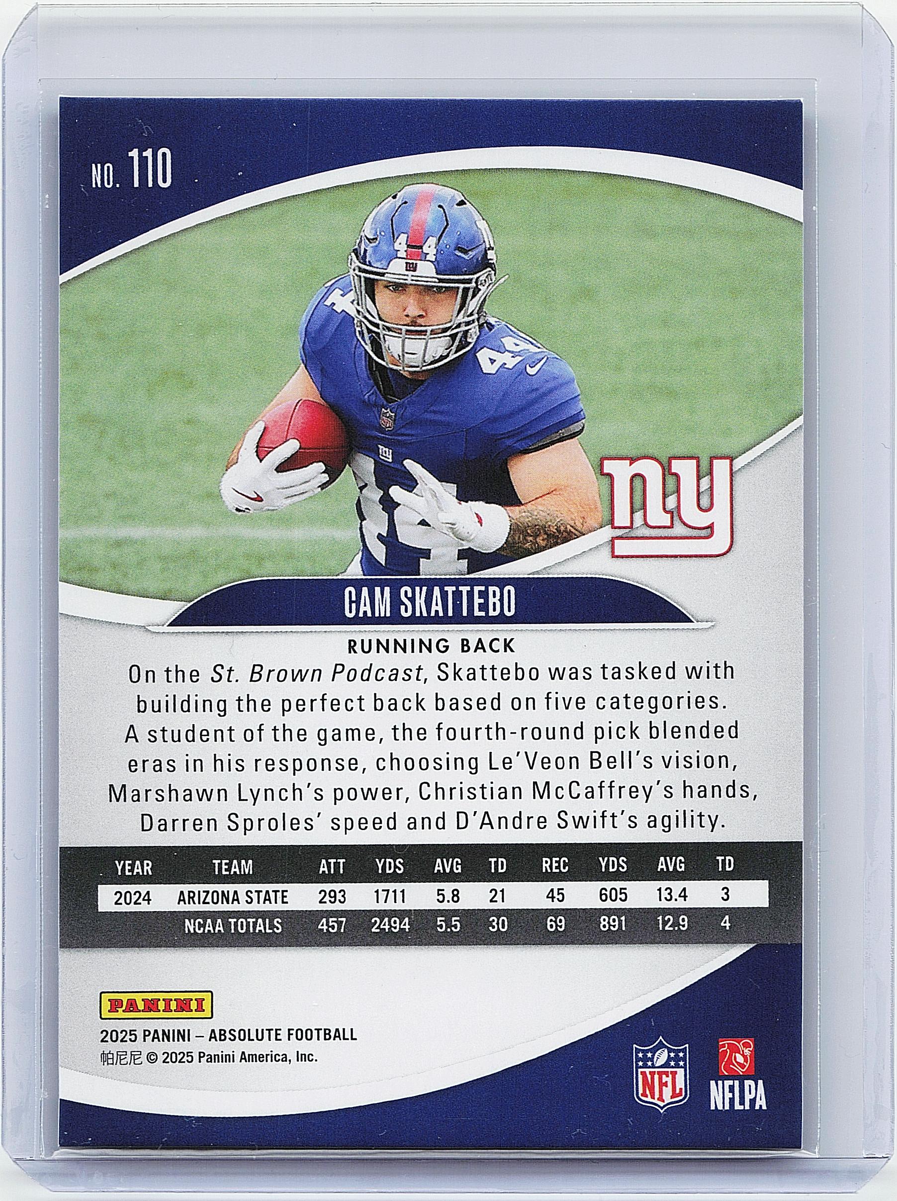 2025 Panini Absolute #110 Cam Skattebo Retail