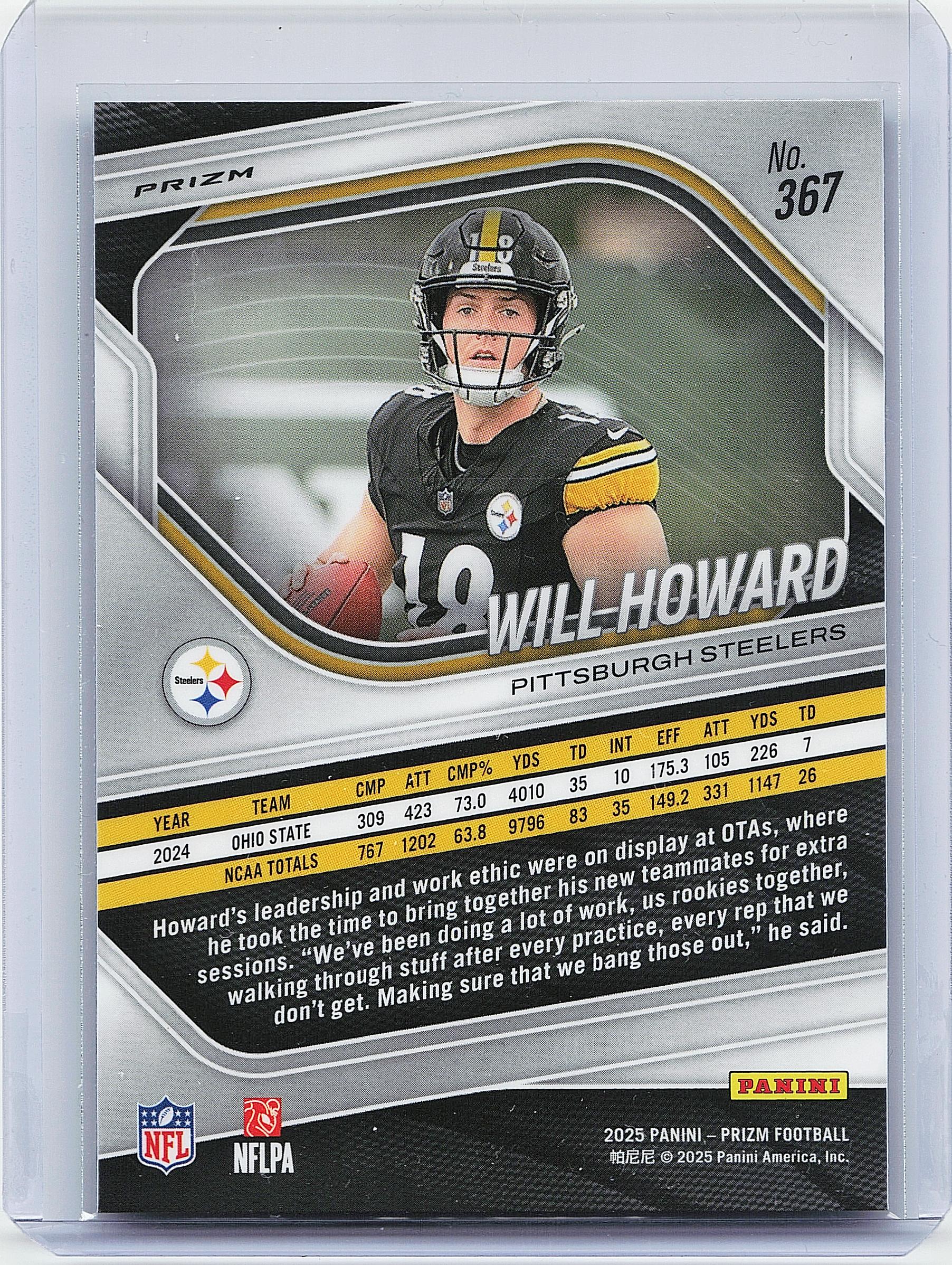 2025 Panini Prizm #367 Will Howard Lazer