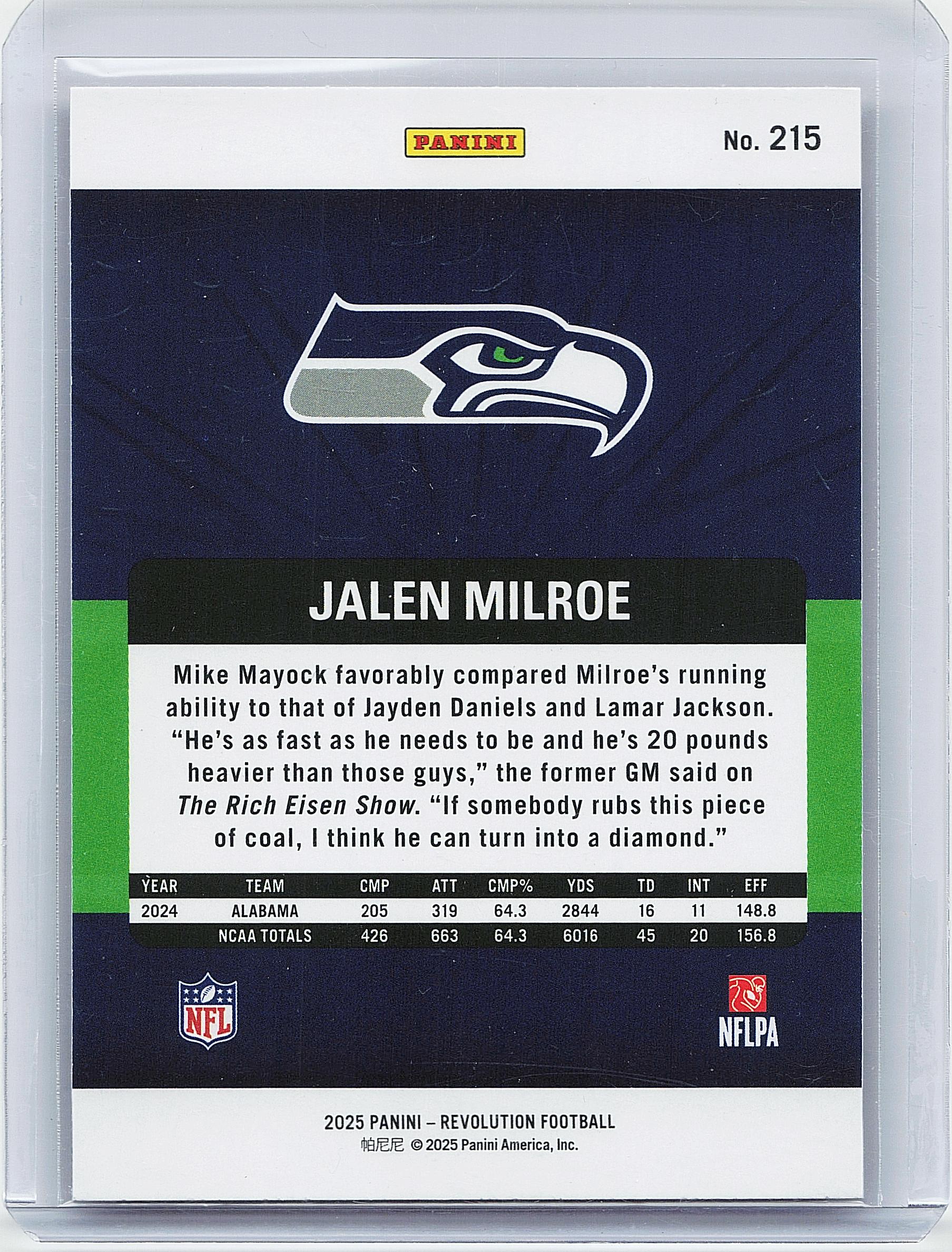 2025 Panini Revolution #215 Jalen Milroe