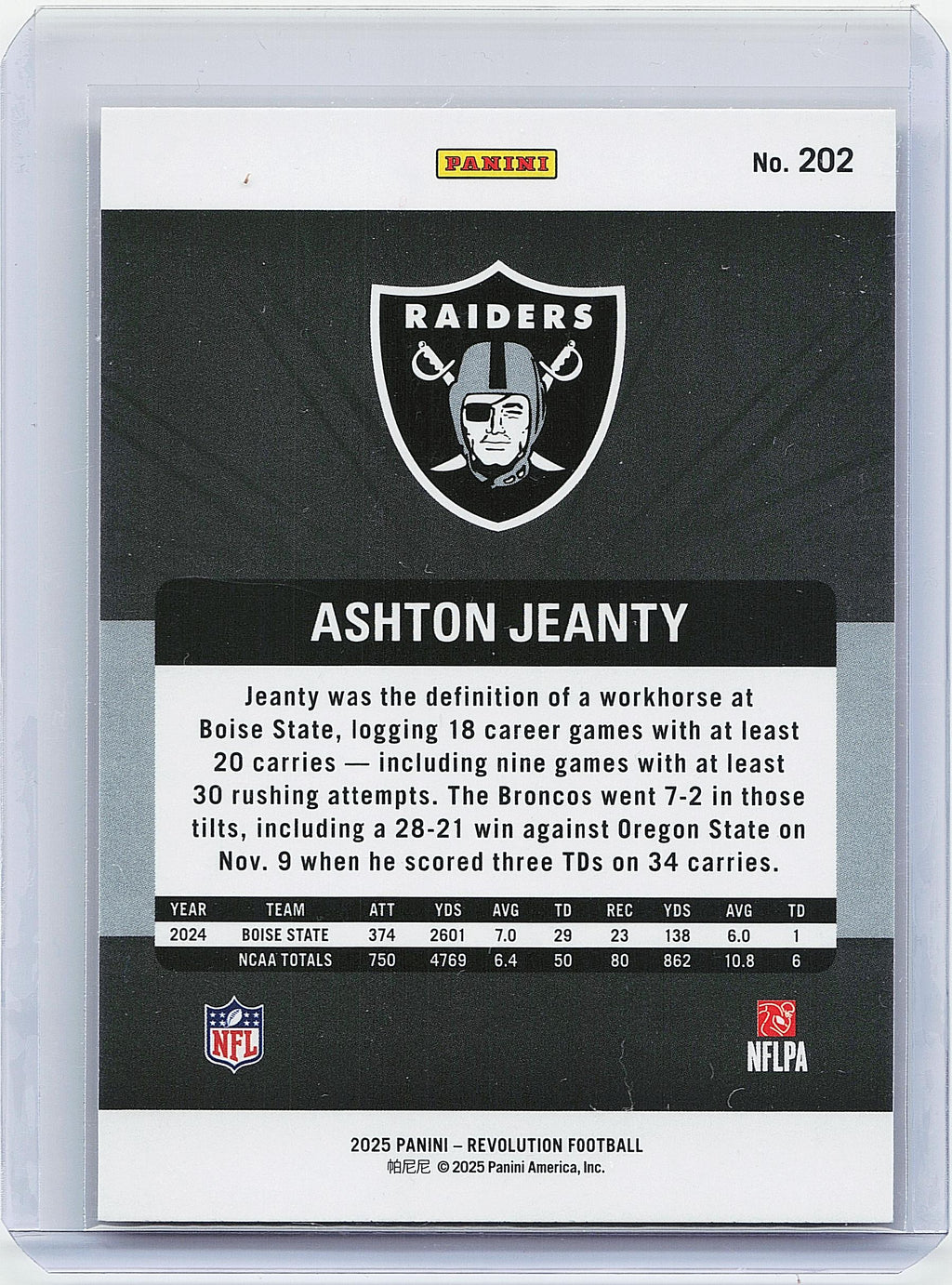 2025 Panini Revolution #202 Ashton Jeanty