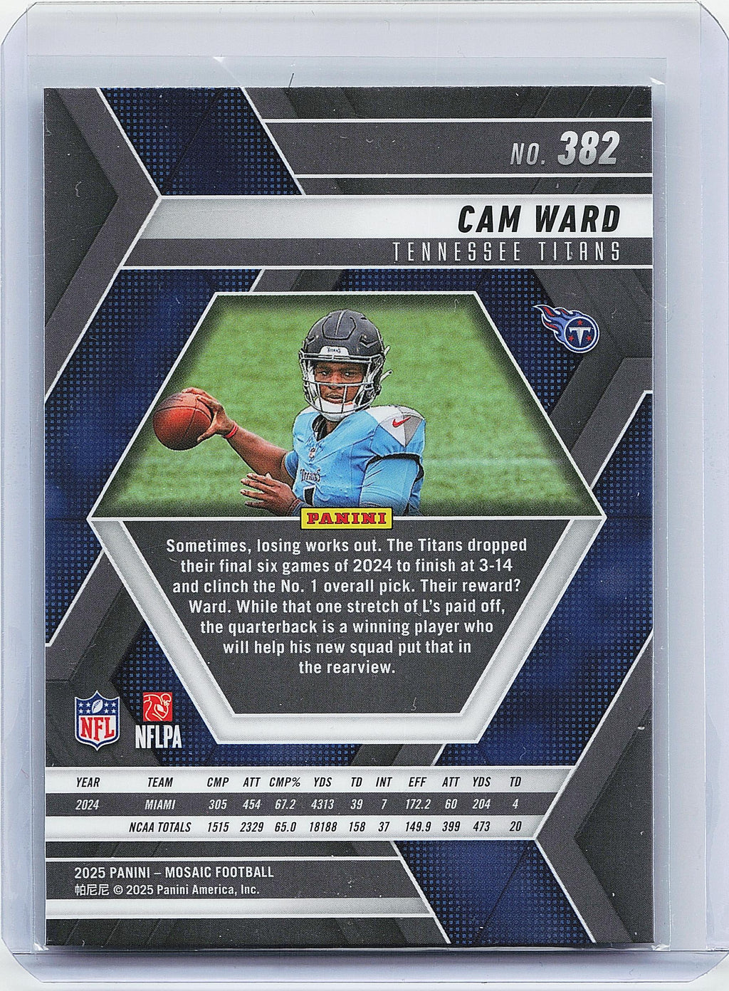 2025 Panini Mosaic #382 Cam Ward