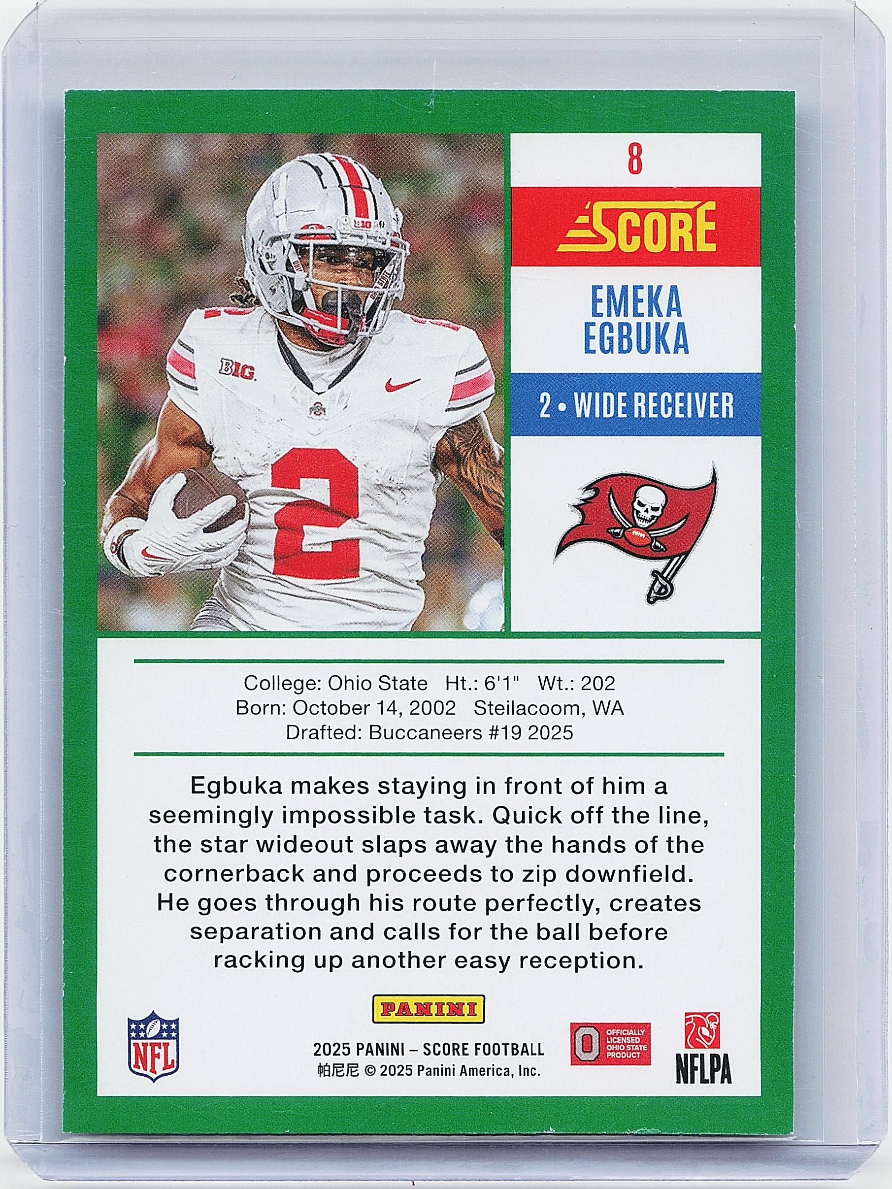 2025 Score #8 Emeka Egbuka Anniversary Rookies