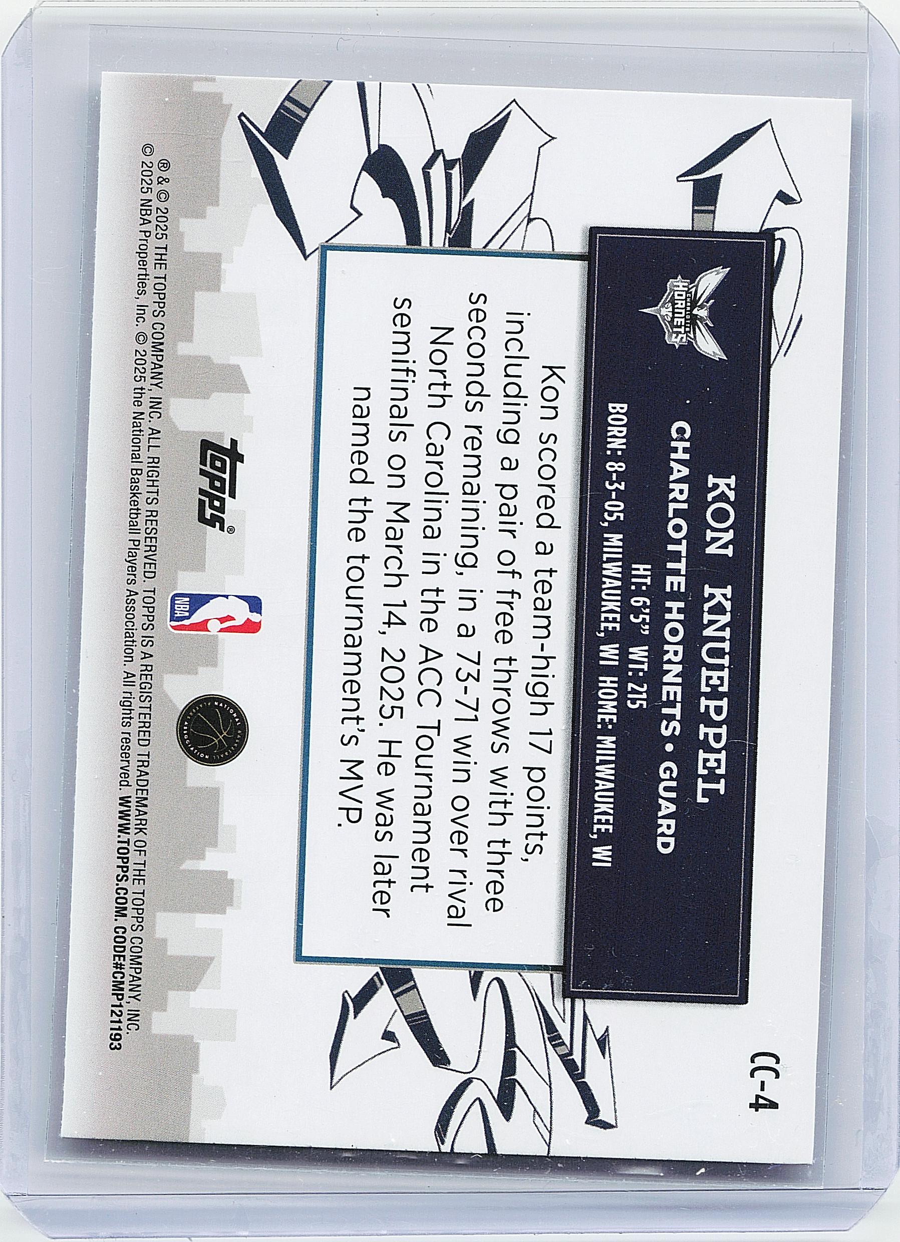 2025-26 Topps #CC-4 Kon Knueppel Clutch City Prospects
