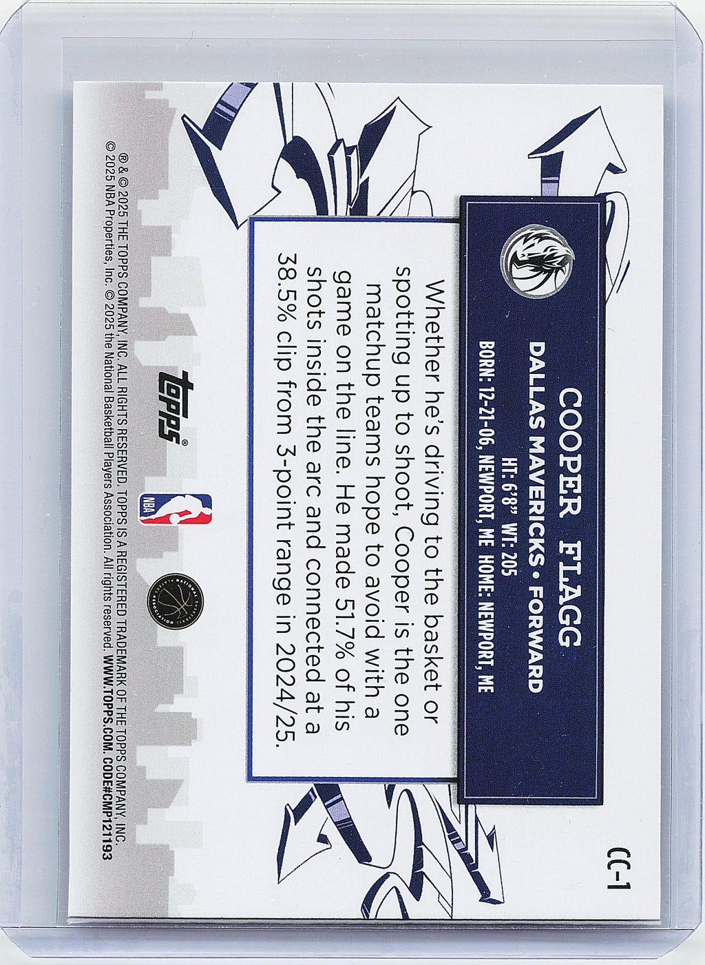 2025-26 Topps #CC-1 Cooper Flagg Clutch City Prospects