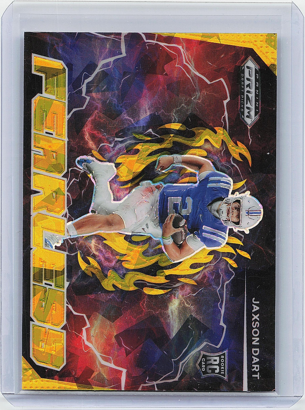 2025 Panini Prizm Draft Picks #F-JDT Jaxson Dart Fearless Gold Ice