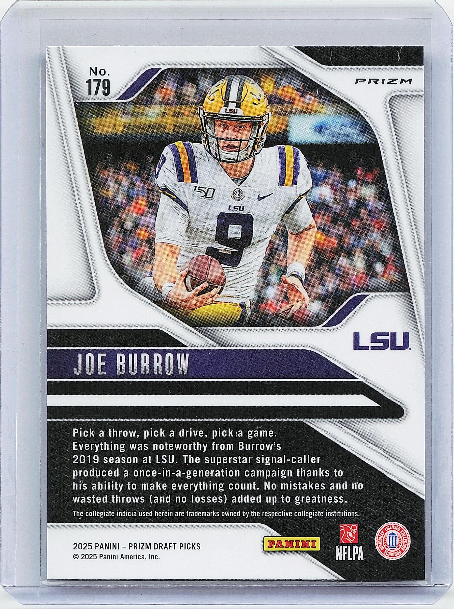 2025 Panini Prizm Draft Picks #179 Joe Burrow Prizms Silver