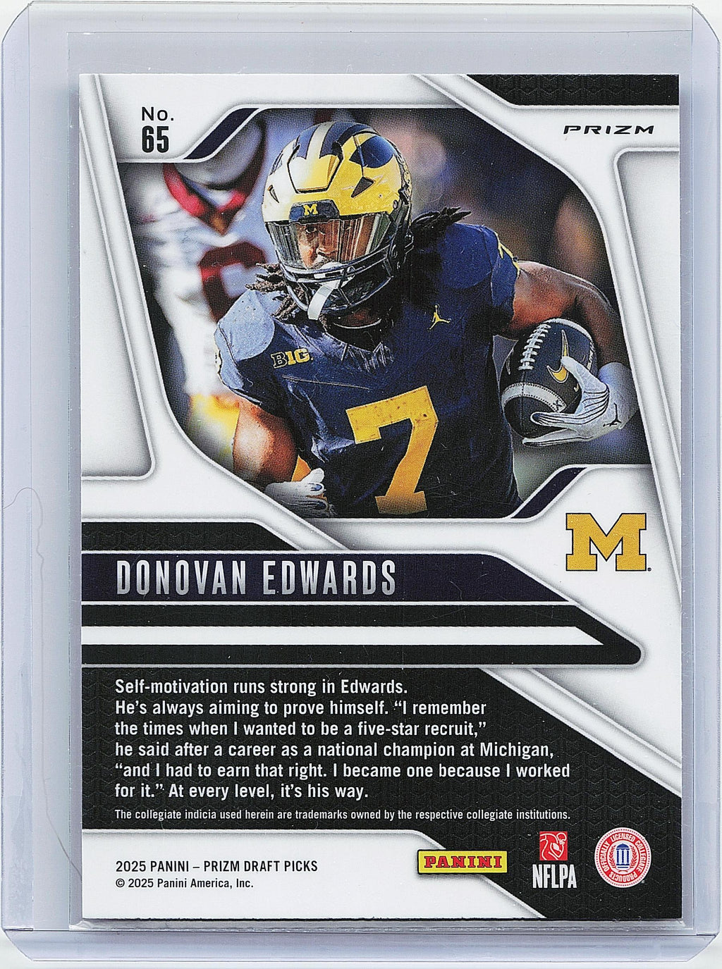 2025 Panini Prizm Draft Picks #65 Donovan Edwards Prizms Silver