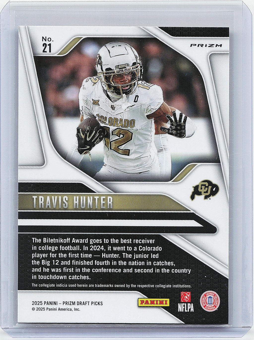2025 Panini Prizm Draft Picks #21 Travis Hunter Prizms Gold Ice
