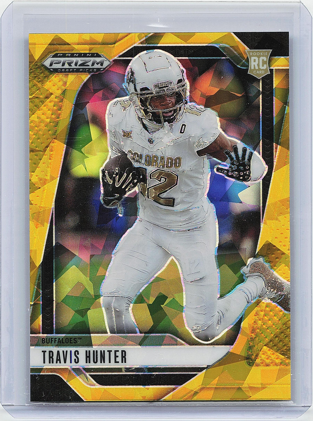 2025 Panini Prizm Draft Picks #21 Travis Hunter Prizms Gold Ice