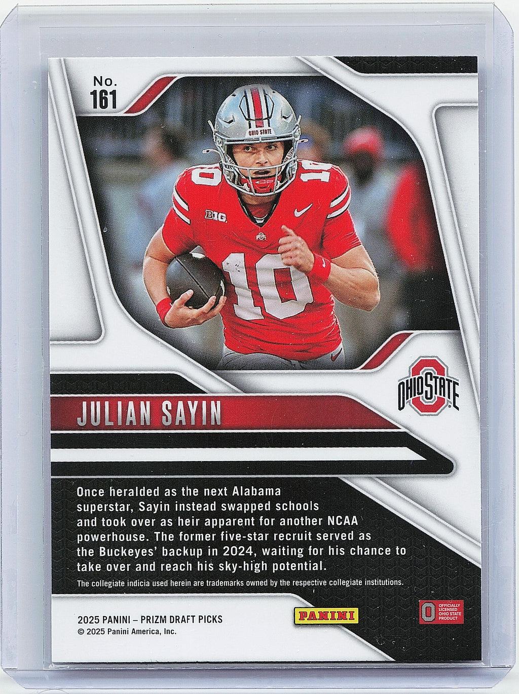 2025 Panini Prizm Draft Picks #161 Julian Sayin