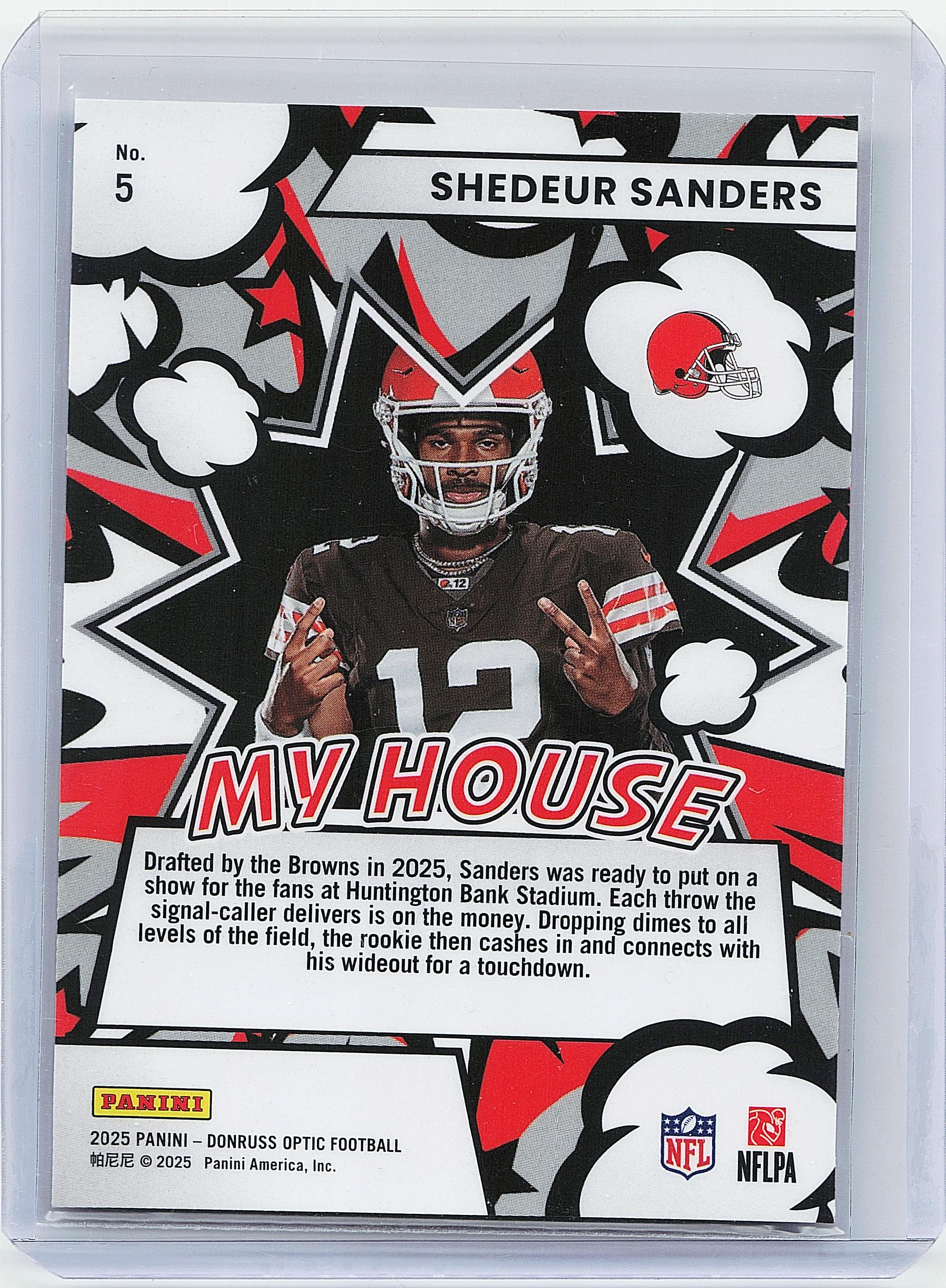 2025 Donruss Optic #5 Shedeur Sanders My House