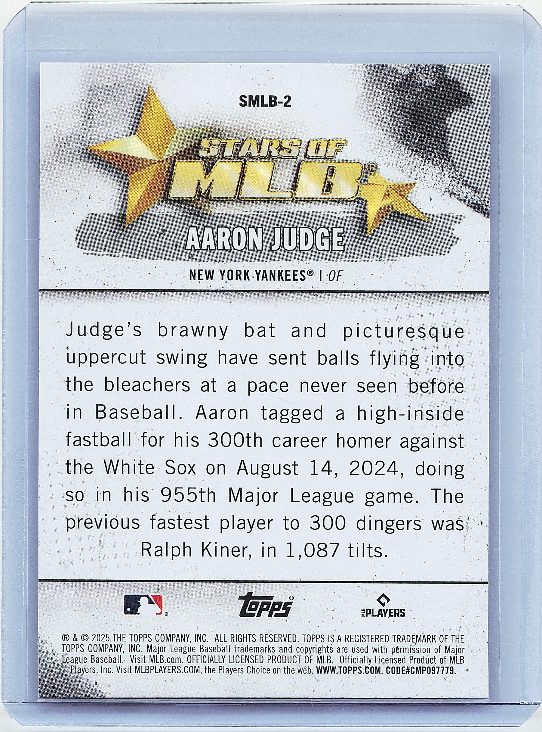2025 Topps #SMLB-2 Aaron Judge Stars of MLB