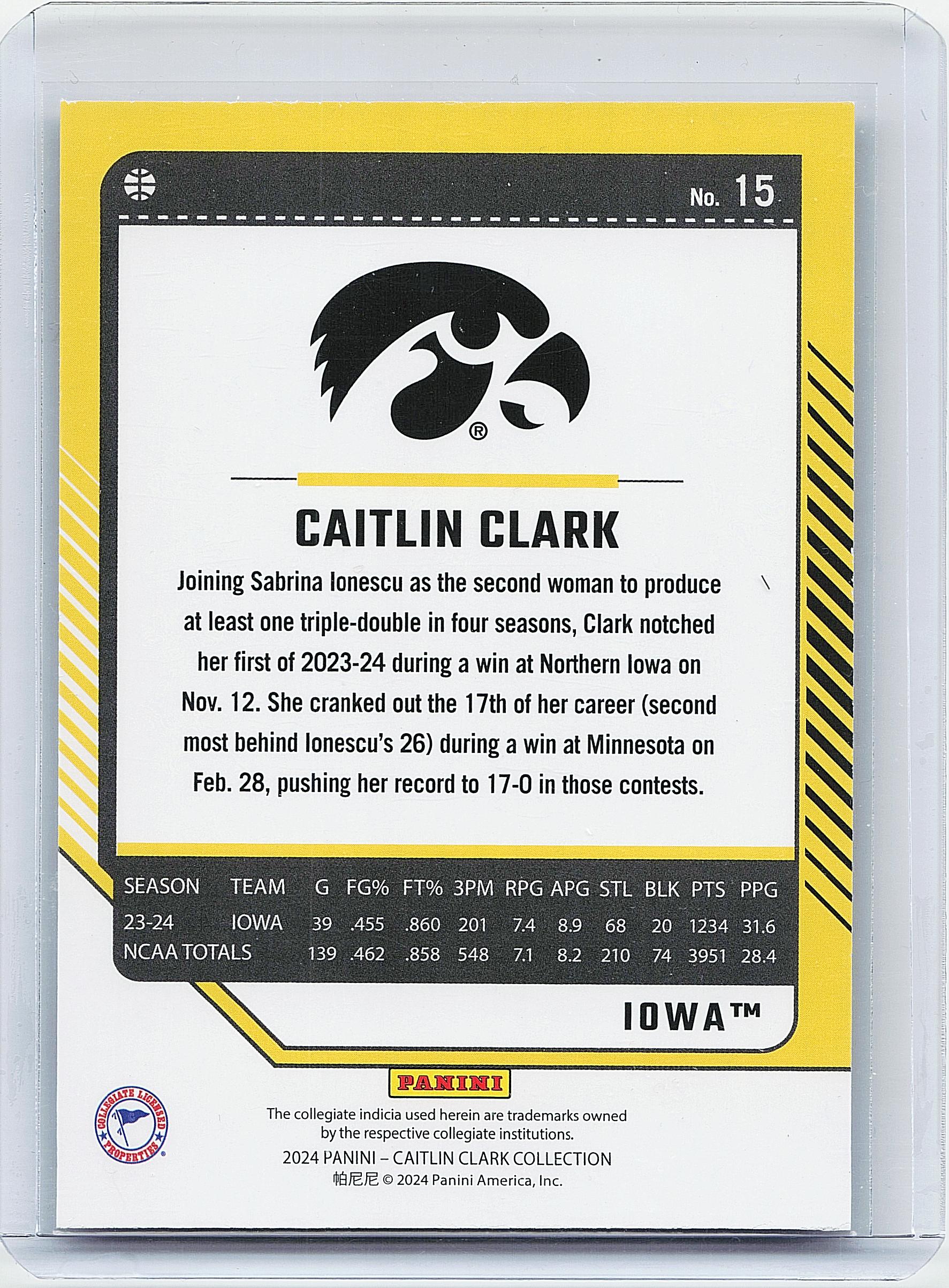 2024 Panini Caitlin Clark Collection #15 Caitlin Clark Metalized
