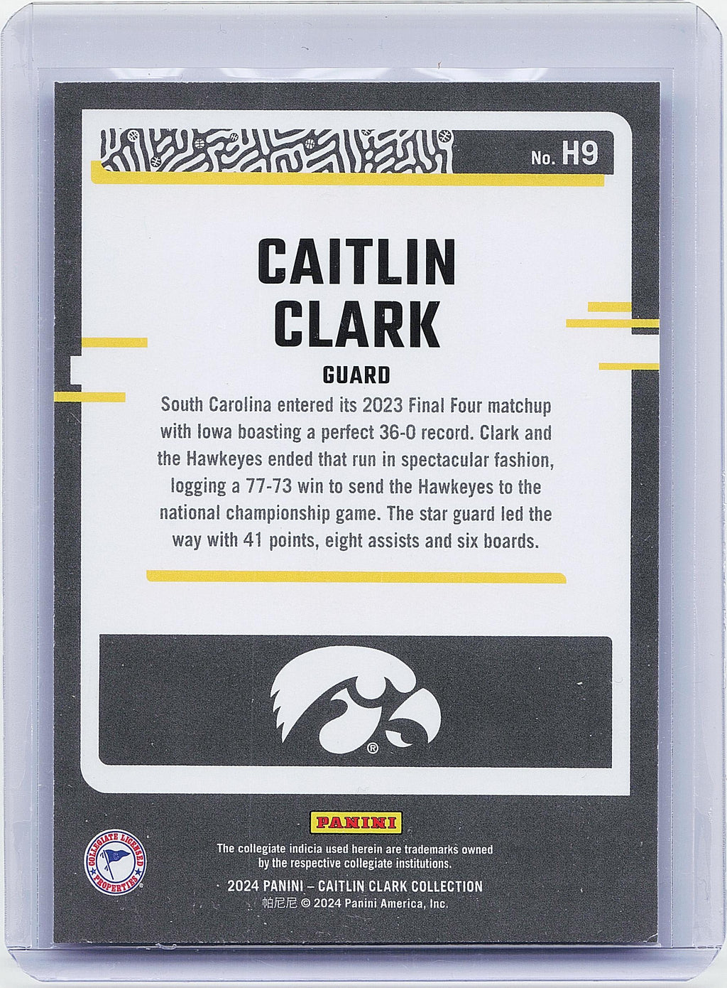 2024 Panini Caitlin Clark Collection #H9 Caitlin Clark Highlights