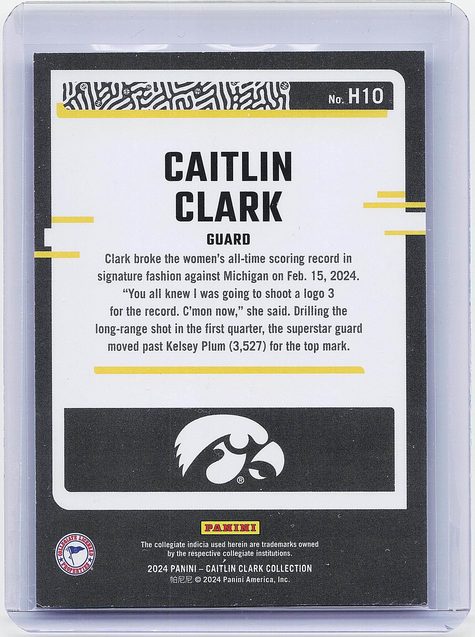 2024 Panini Caitlin Clark Collection #H10 Caitlin Clark Highlights